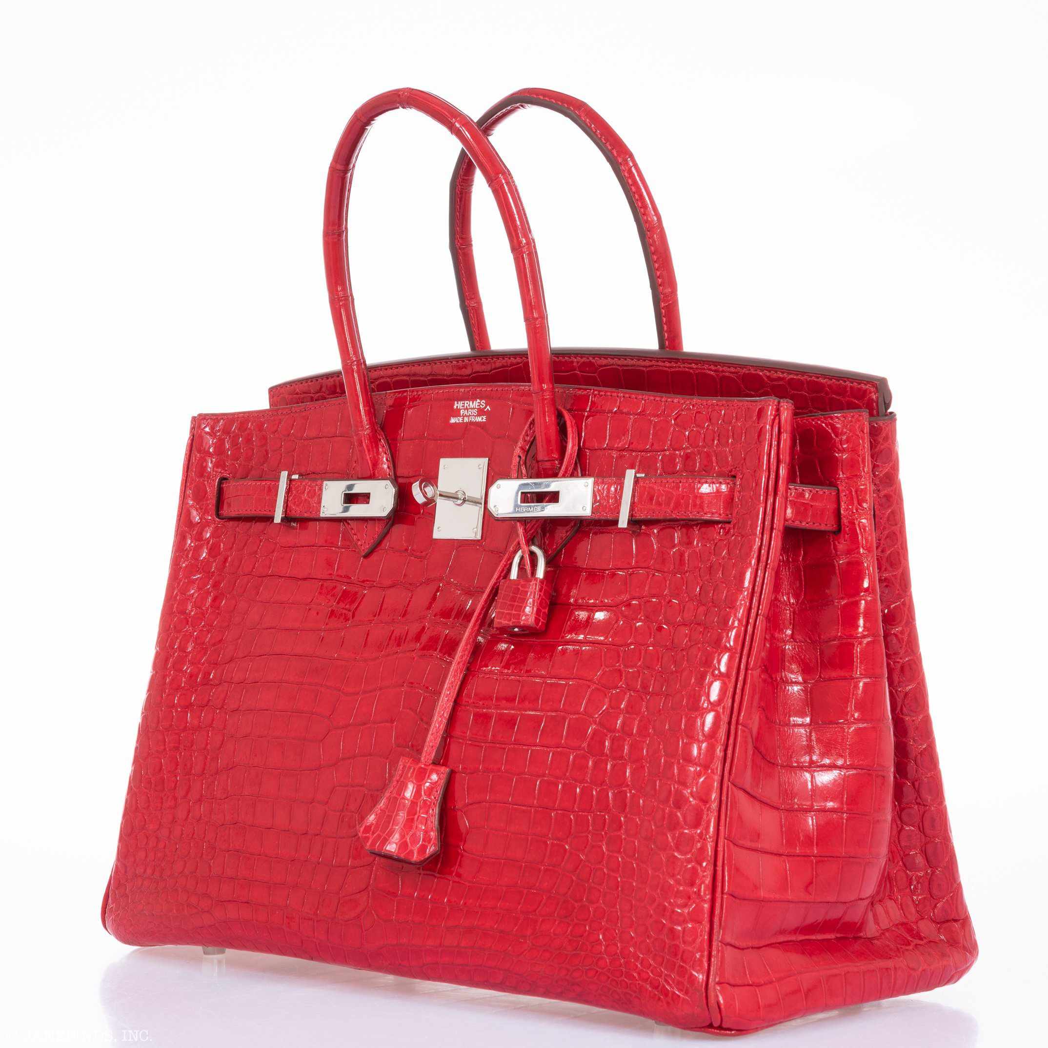 Hermès Birkin 35 Braise Porosus Crocodile Palladium Hardware