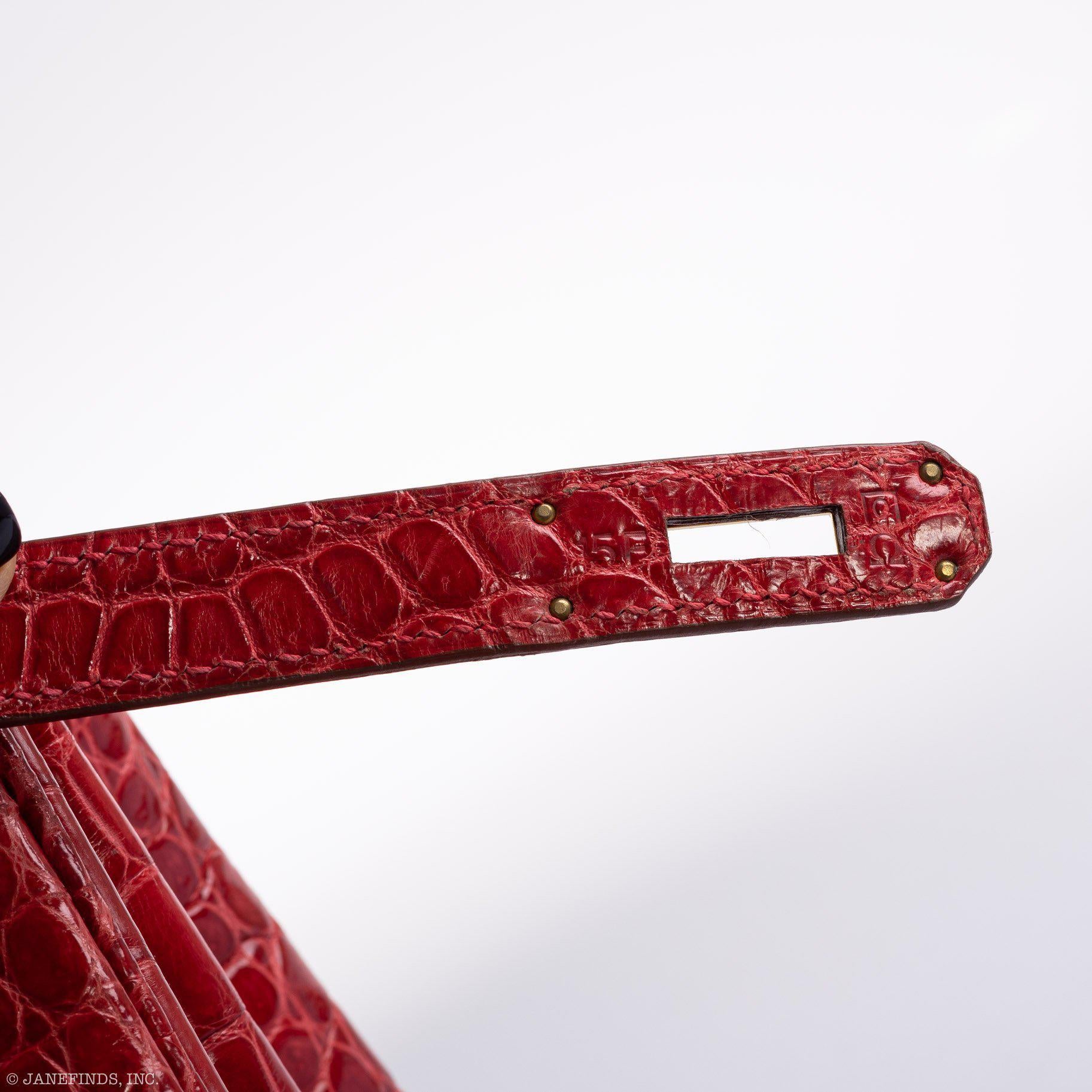 Hermès Birkin 35 Braise Porosus Crocodile with Gold Hardware - 2011, Square O