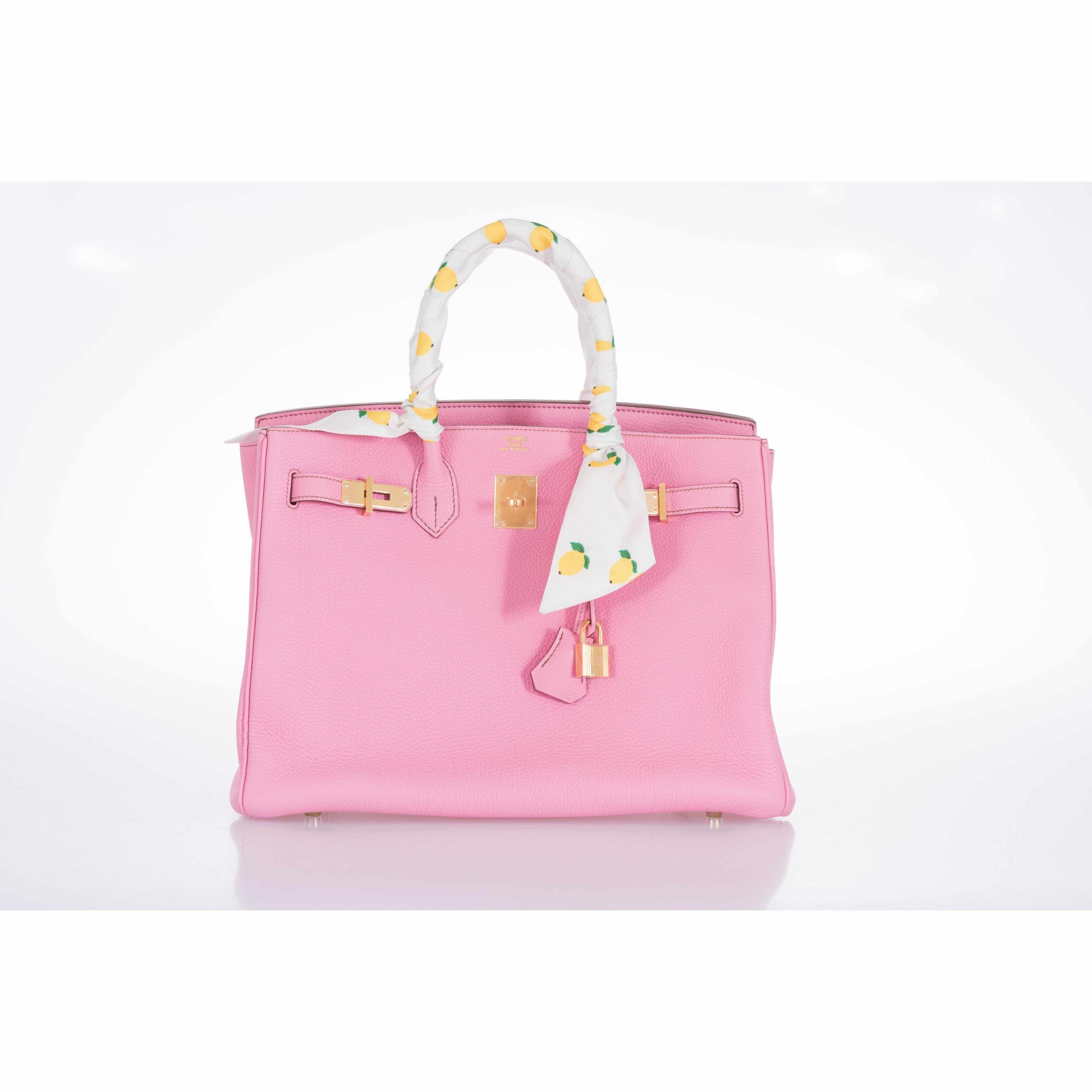 Hermès Birkin 35 Bubblegum 5P Pink Gold Hardware • Investment Bag