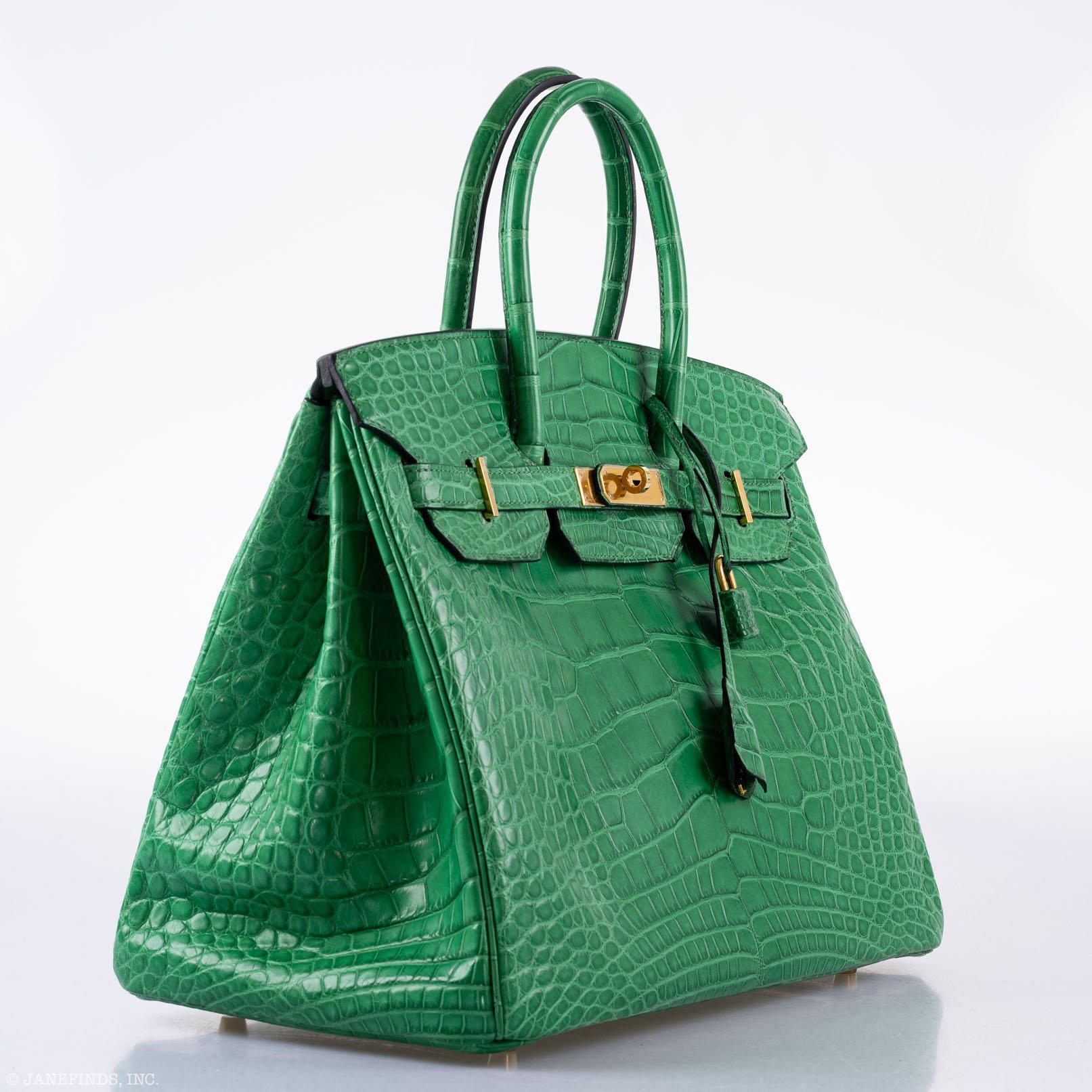 Hermès Birkin 35 Cactus Matte Alligator Gold Hardware