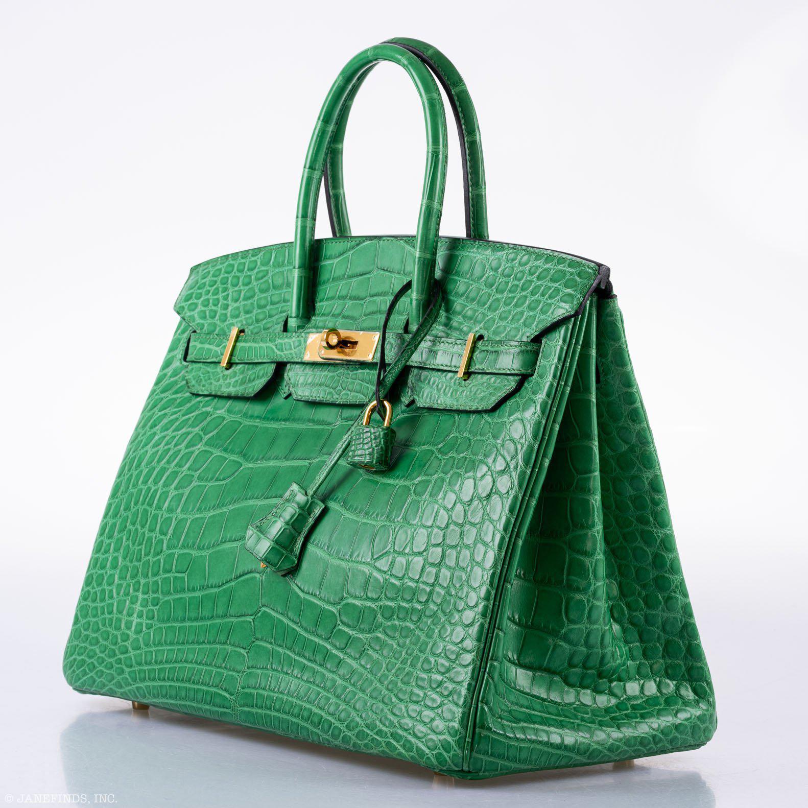 Hermès Birkin 35 Cactus Matte Alligator Gold Hardware