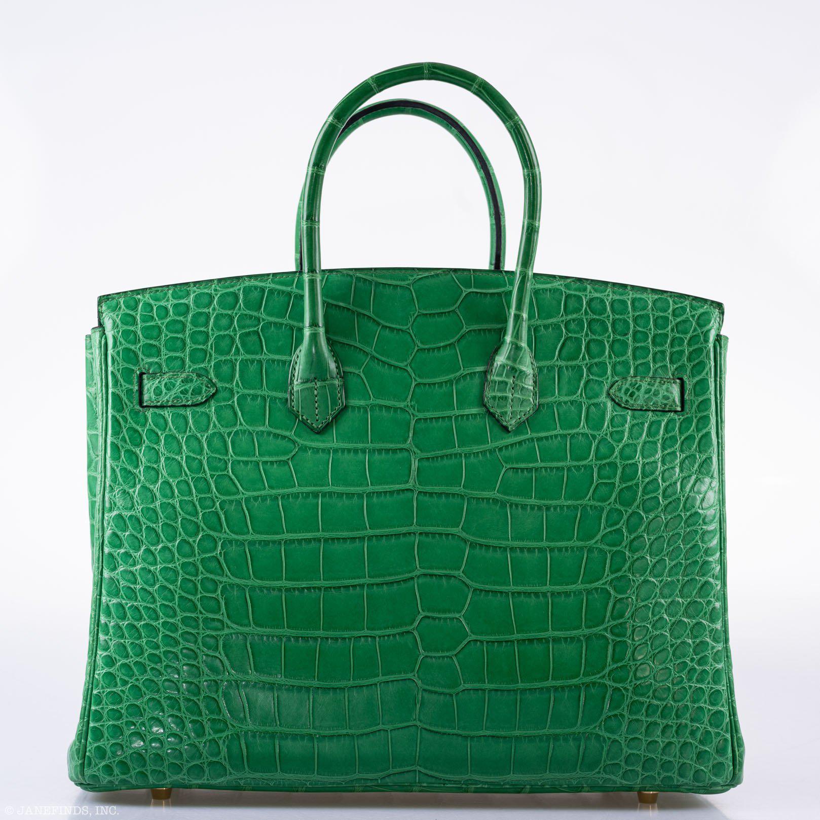 Hermès Birkin 35 Cactus Matte Alligator Gold Hardware