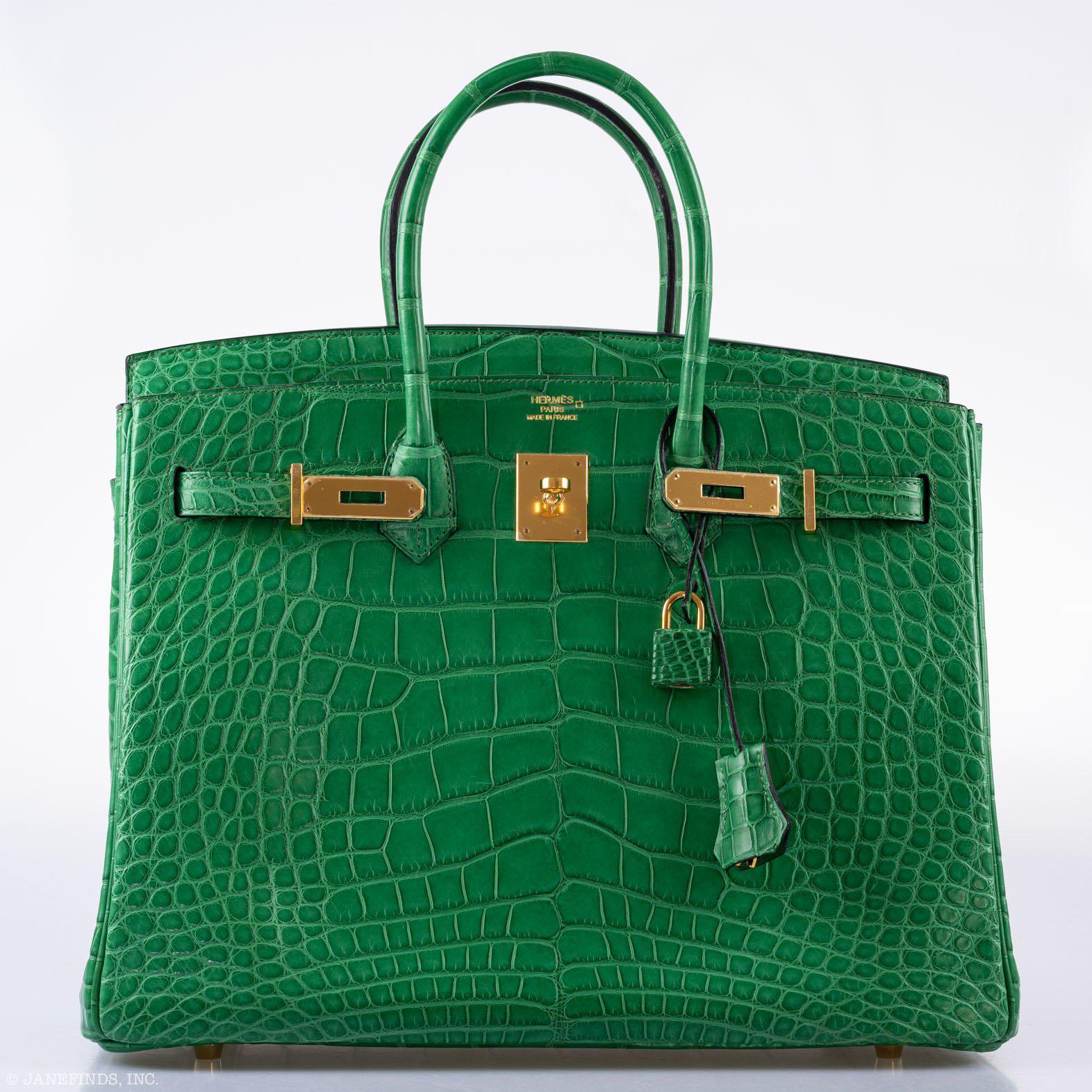 Hermès Birkin 35 Cactus Matte Alligator Gold Hardware
