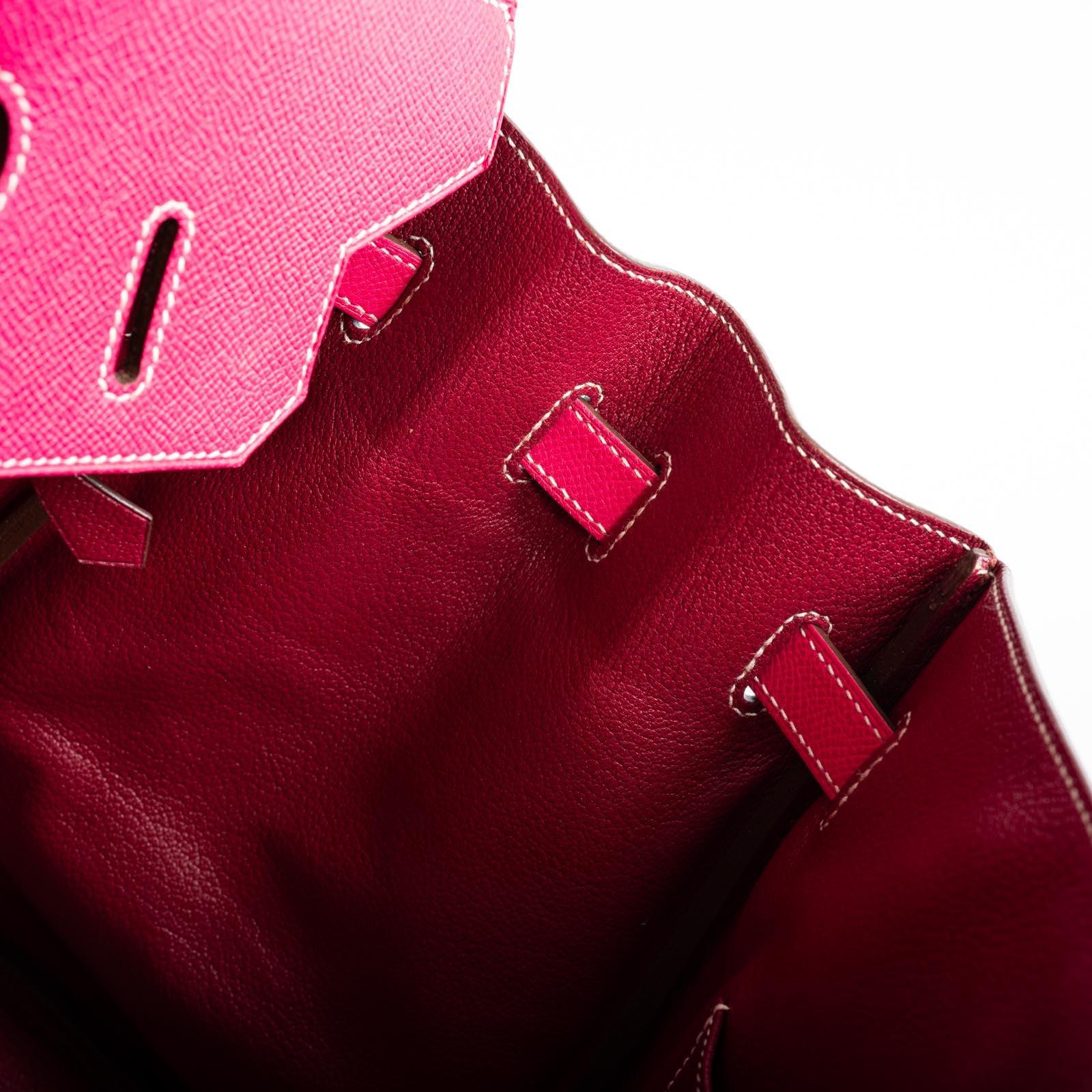 Hermès Birkin 35 Candy Collection Rose Tyrien and Rubis Epsom Palladium Hardware