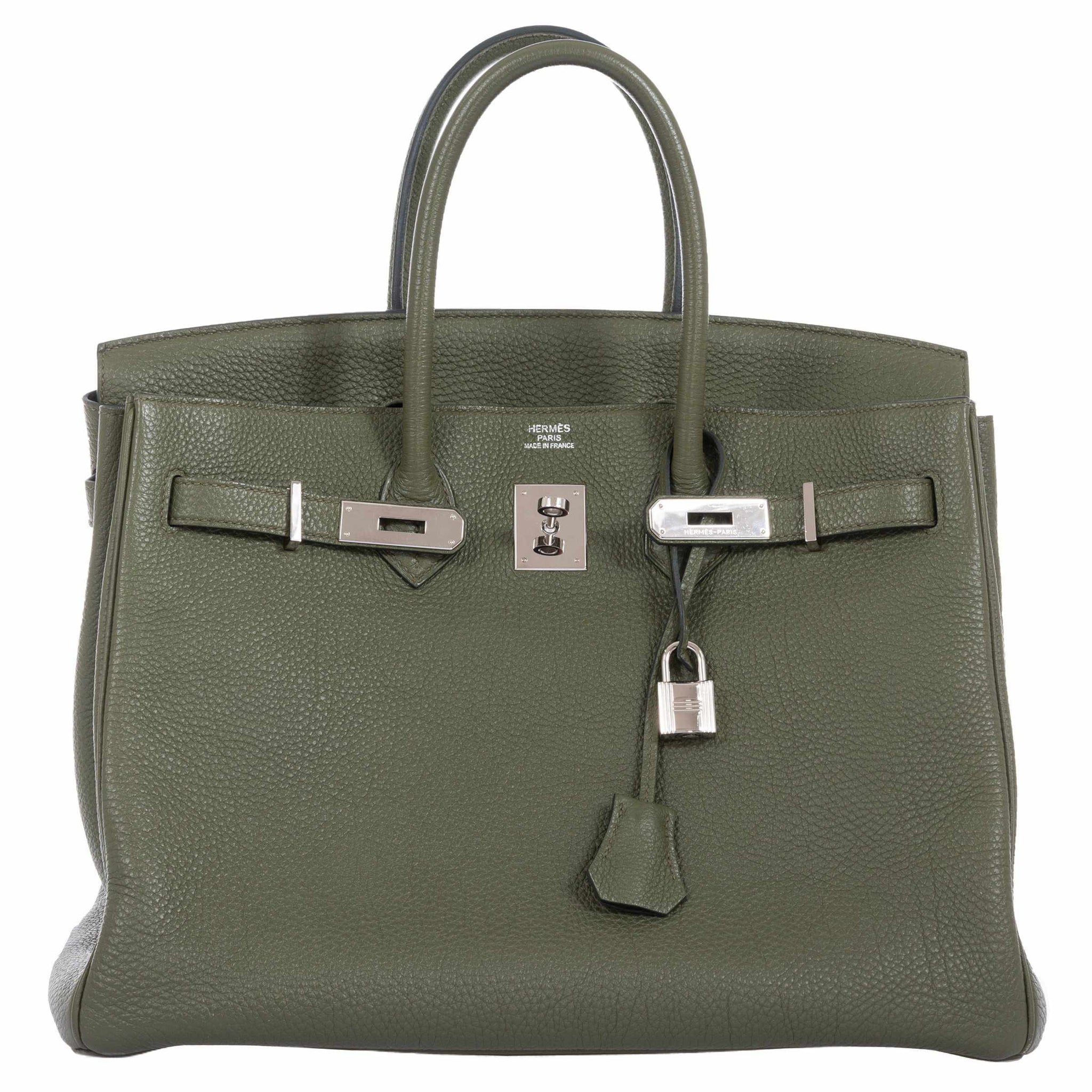 Hermes Birkin 35 Canopee Army Green Togo Palladium Hardware