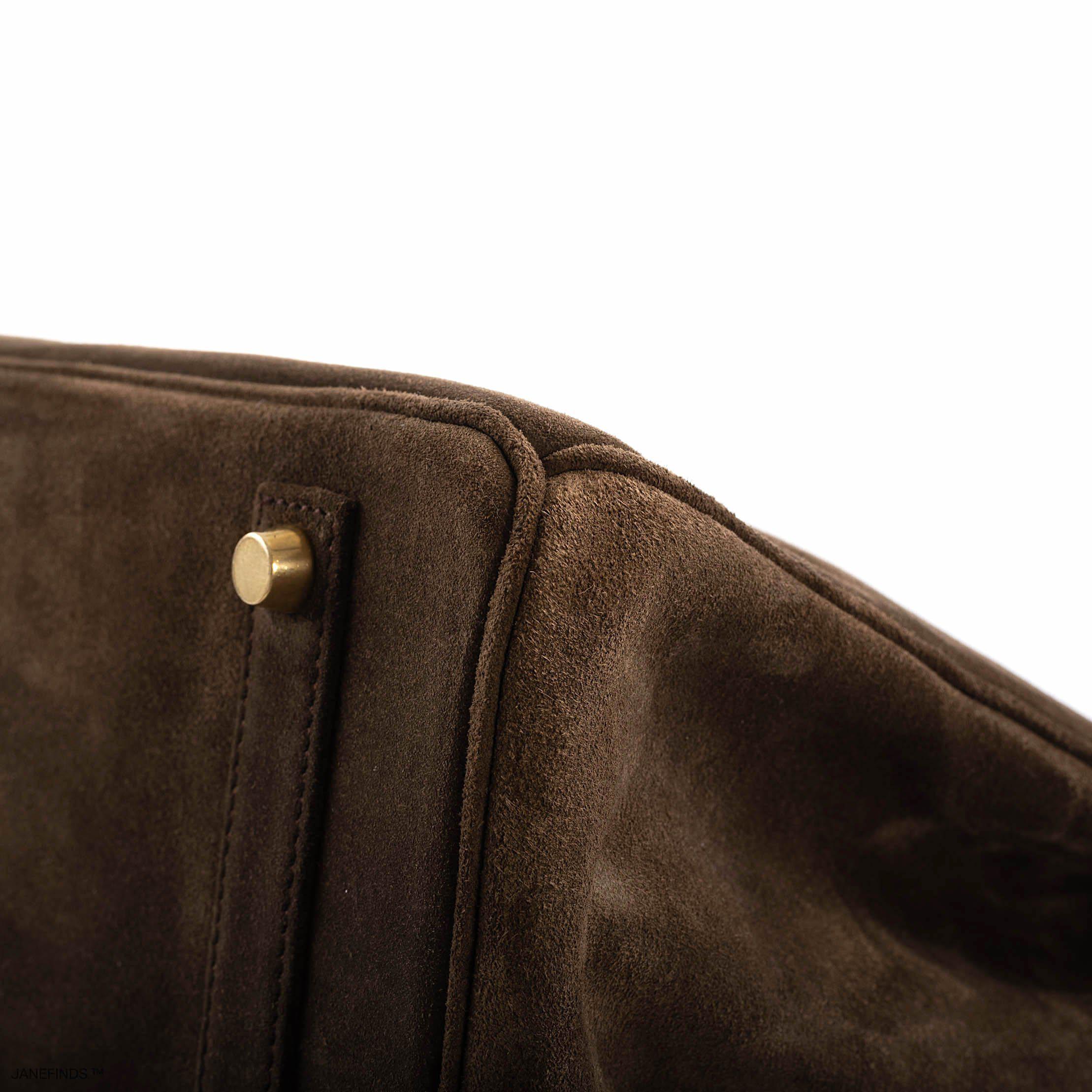 Hermès Birkin 35 Chocolate Veau Doblis Suede with Gold Hardware