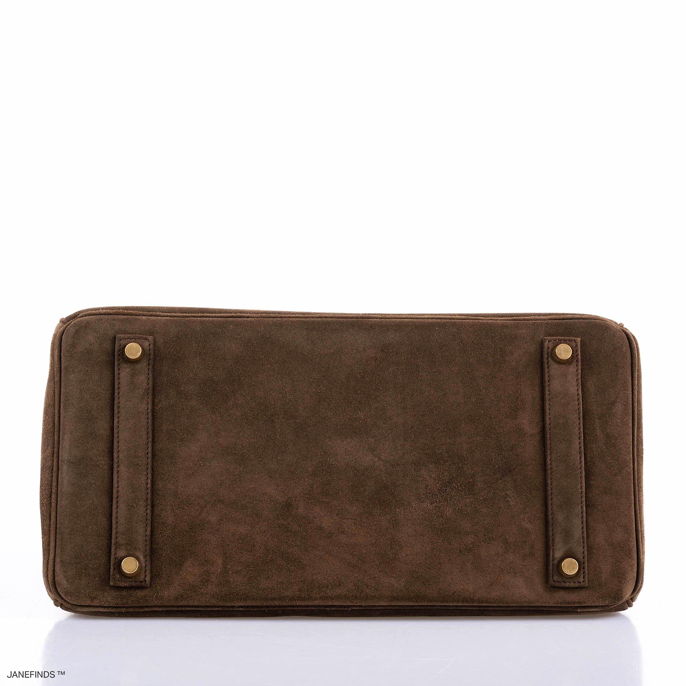 Hermès Birkin 35 Chocolate Veau Doblis Suede with Gold Hardware