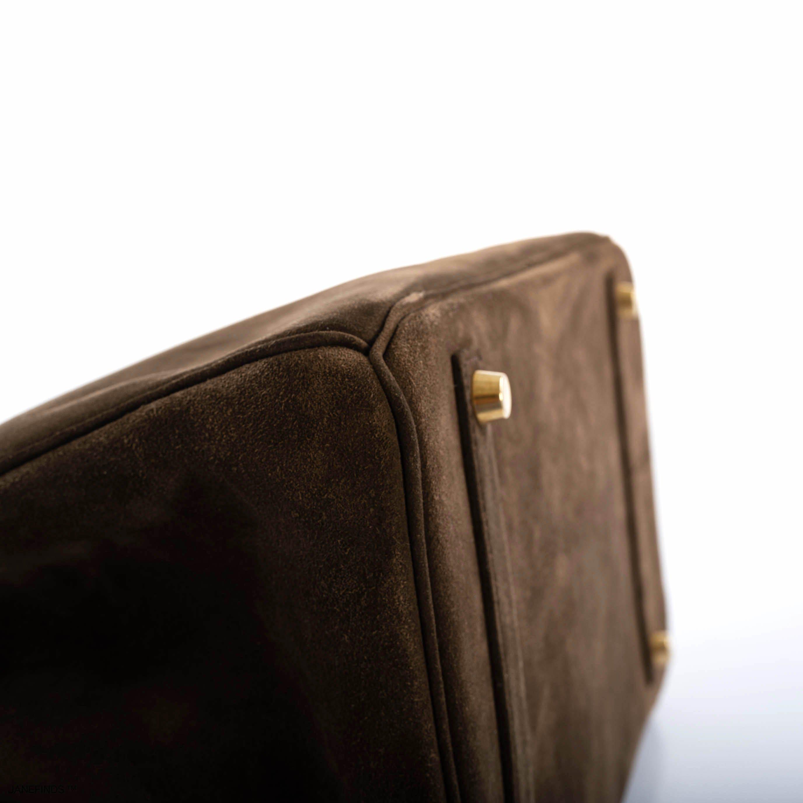 Hermès Birkin 35 Chocolate Veau Doblis Suede with Gold Hardware