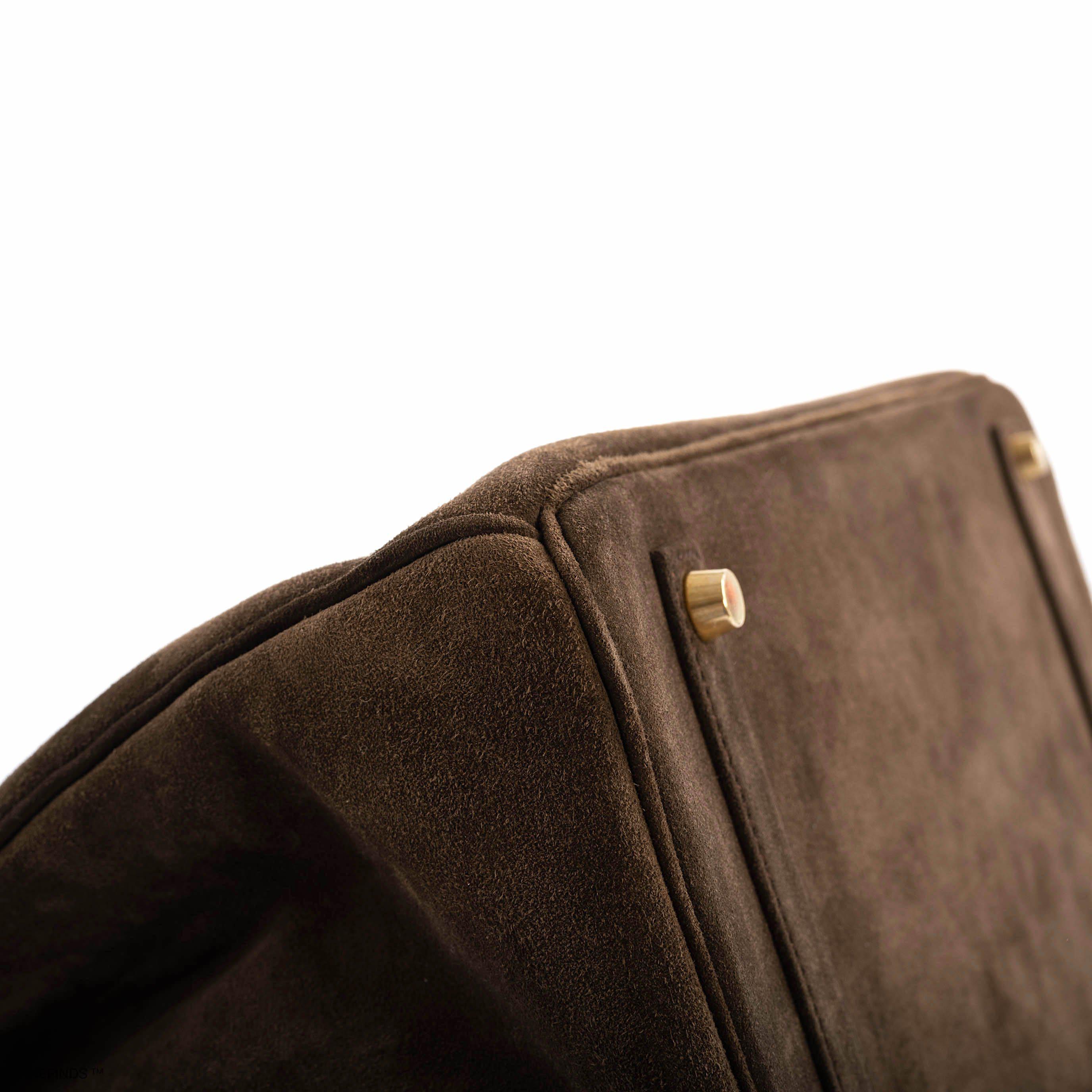 Hermès Birkin 35 Chocolate Veau Doblis Suede with Gold Hardware