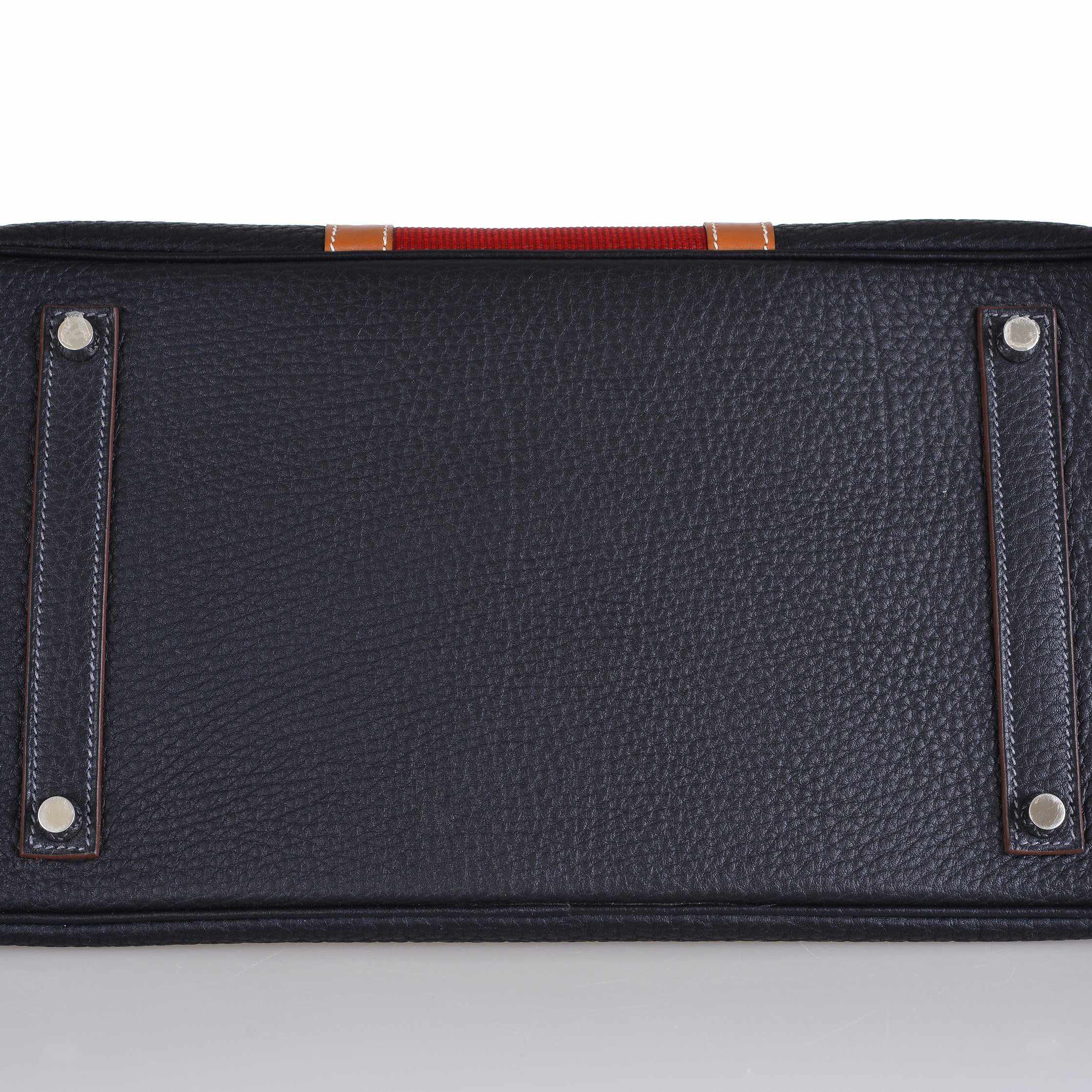 Hermès Birkin 35 Club Bleu Indigo Togo Rouge H Crin Fauve Barenia Palladium Hardware