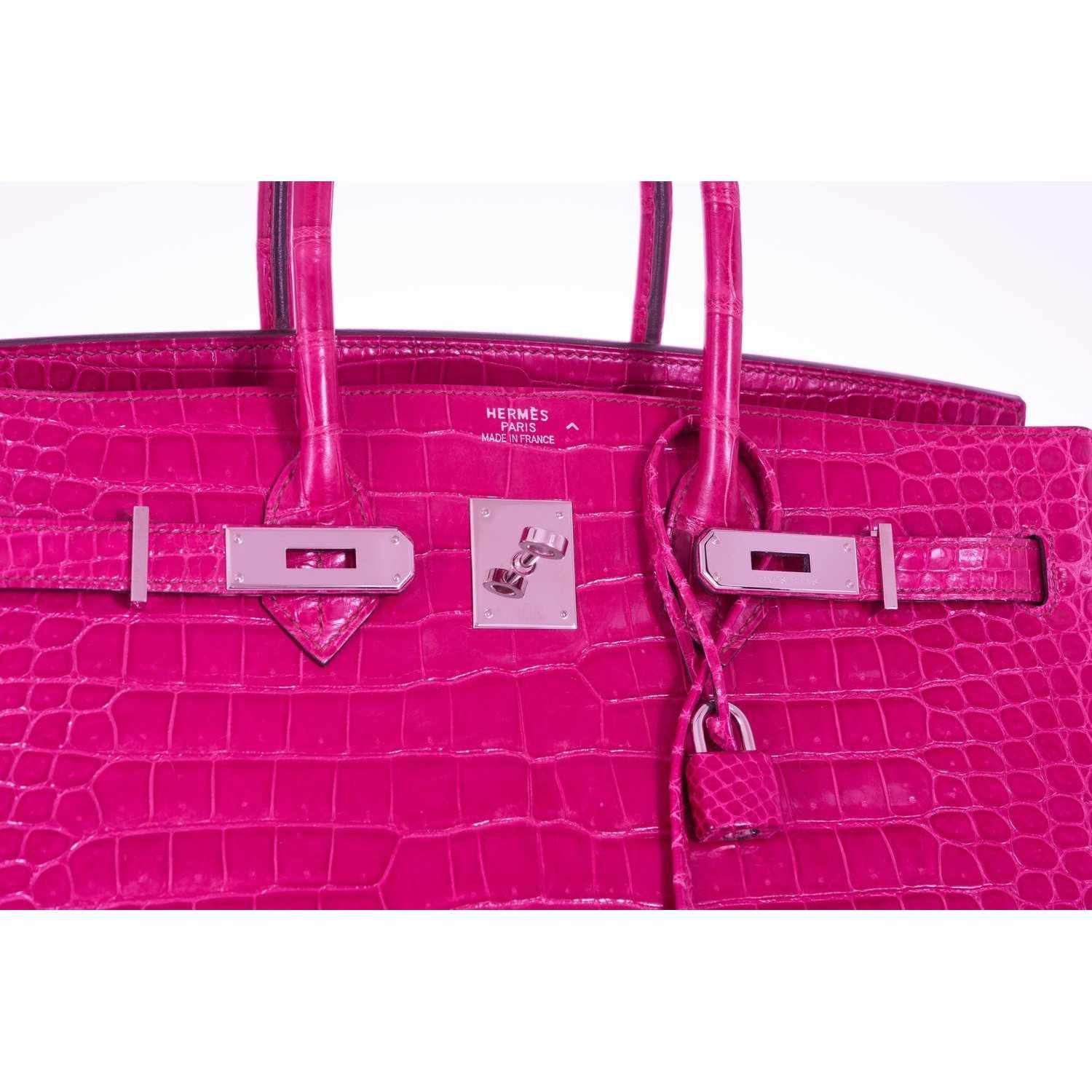 Hermès Birkin 35 Crocodile Pink Fuchsia Palladium Hardware