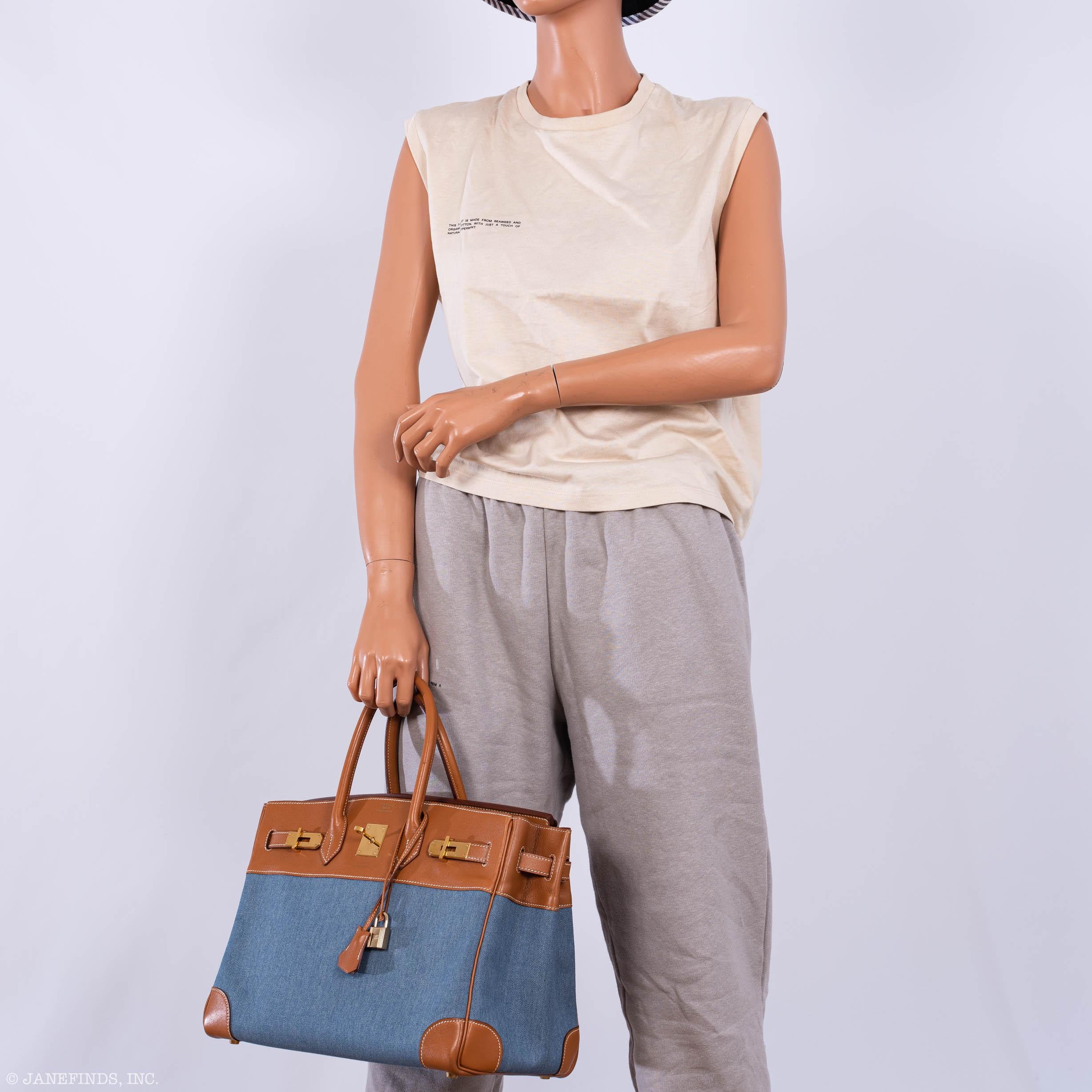 Hermès Birkin 35 Denim & Barenia Gold Hardware - Square B