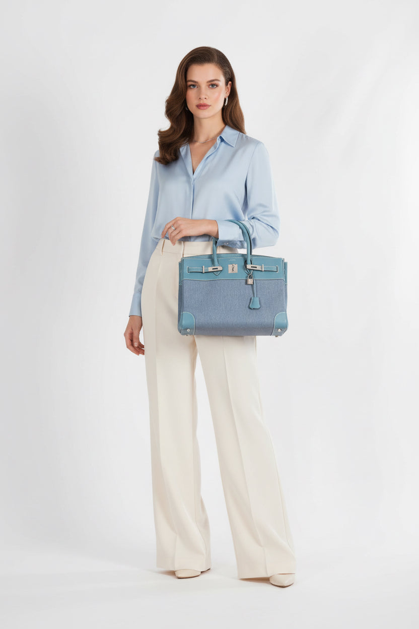 Hermès Birkin 35 Denim & Blue Jean Epsom Palladium Hardware