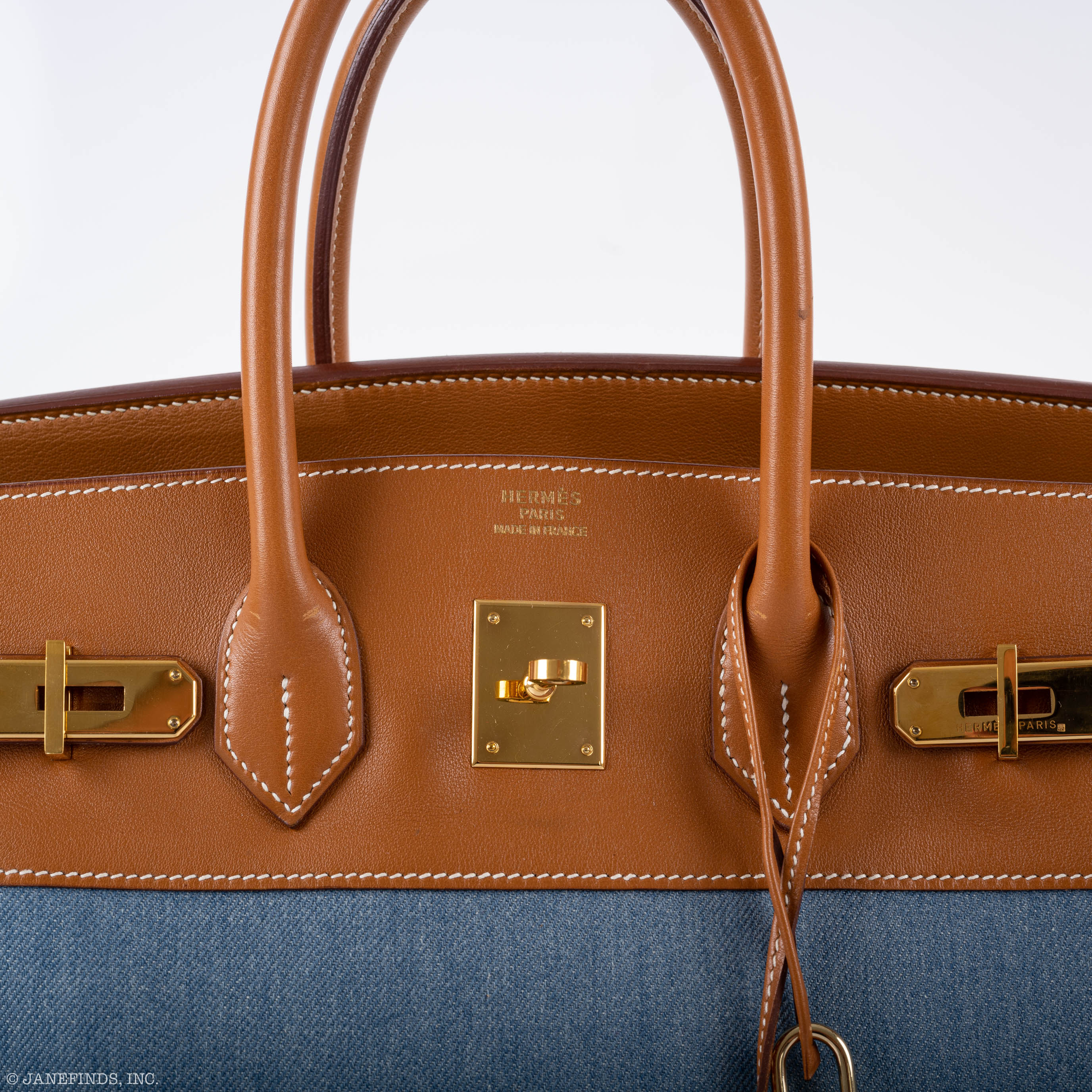 Hermès Birkin 35 Denim and Barenia Gold Hardware