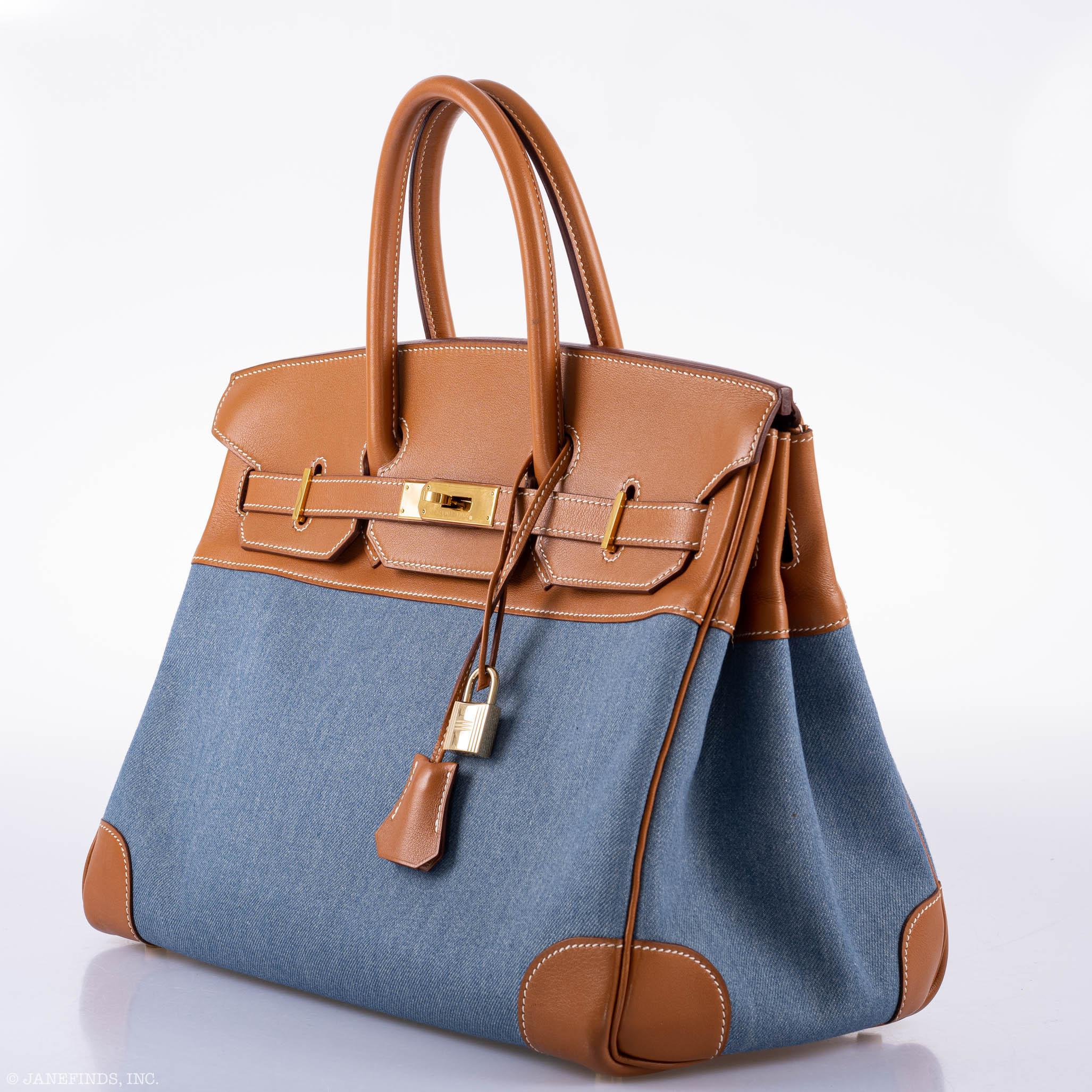 Hermès Birkin 35 Denim and Barenia Gold Hardware