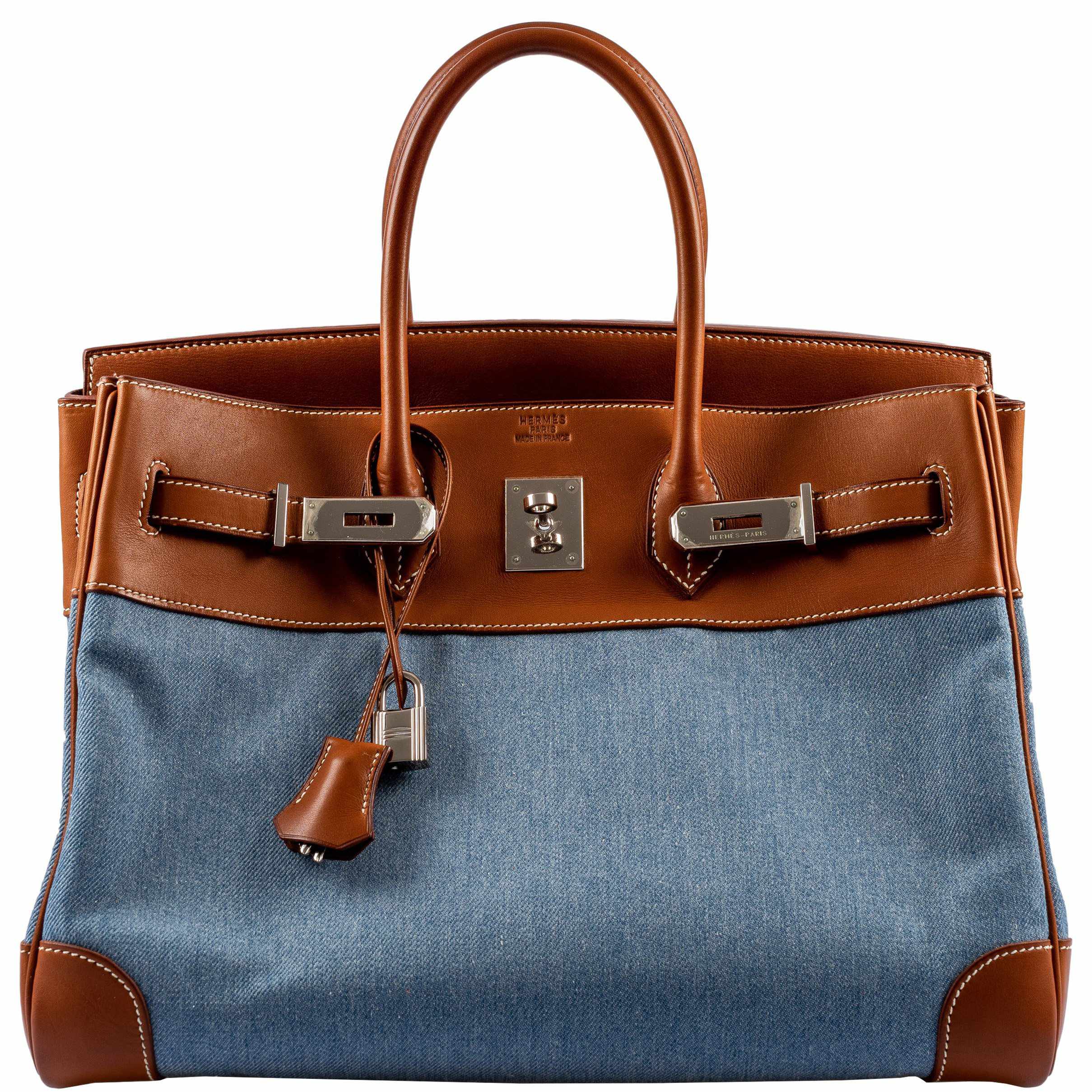 Hermès Birkin 35 Denim and Barenia Palladium Hardware
