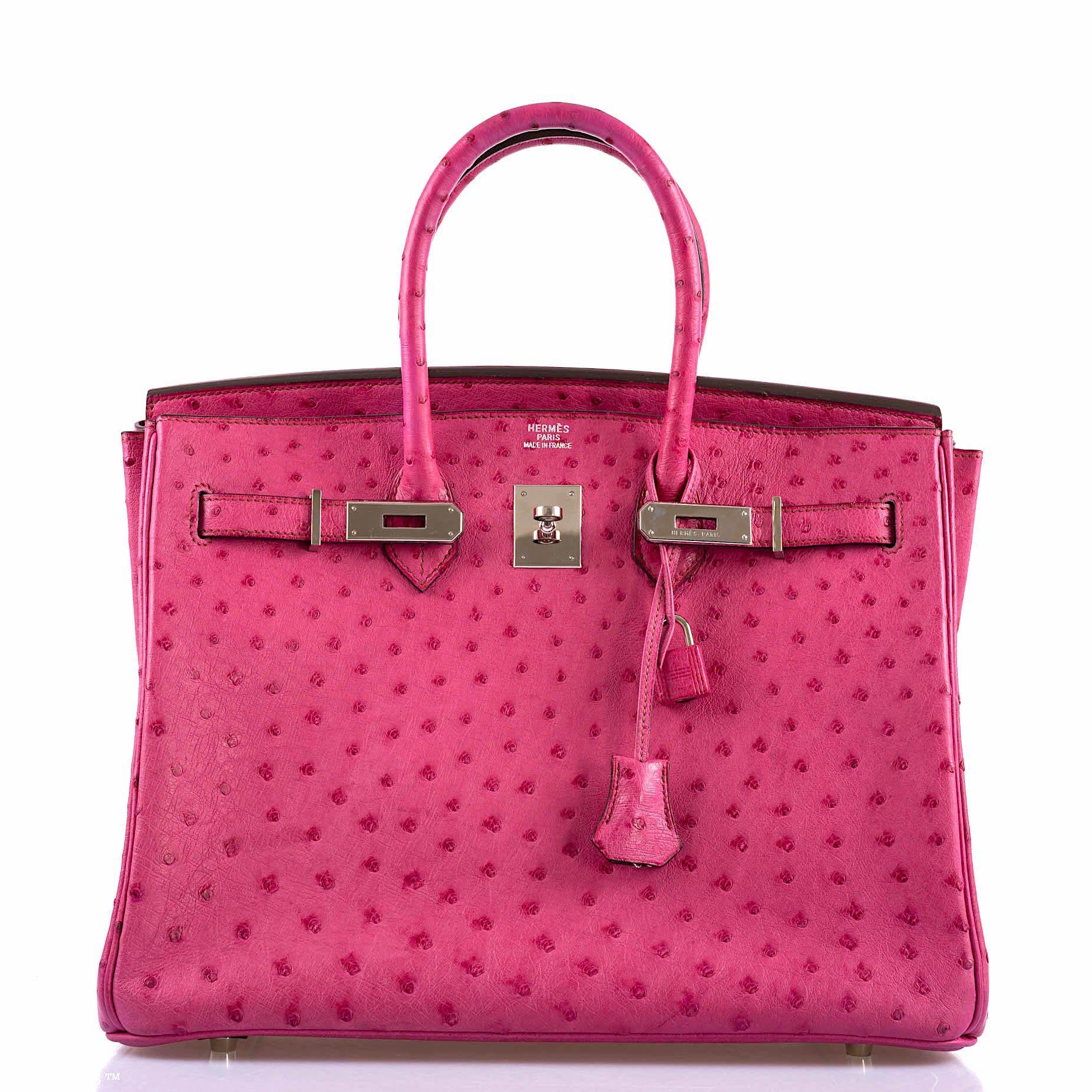 Hermès Birkin 35 Fuchsia Ostrich with Palladium Hardware