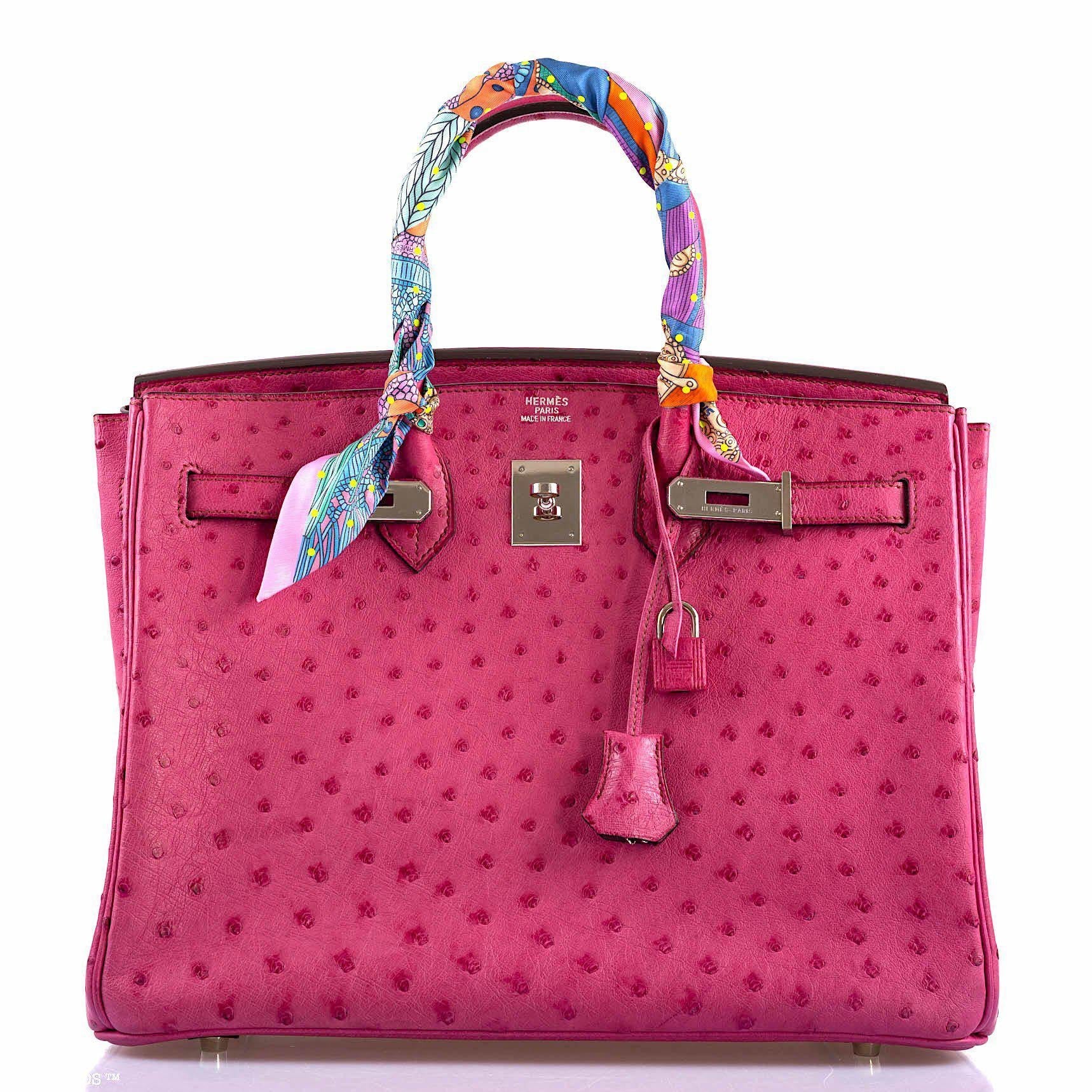 Hermès Birkin 35 Fuchsia Ostrich with Palladium Hardware