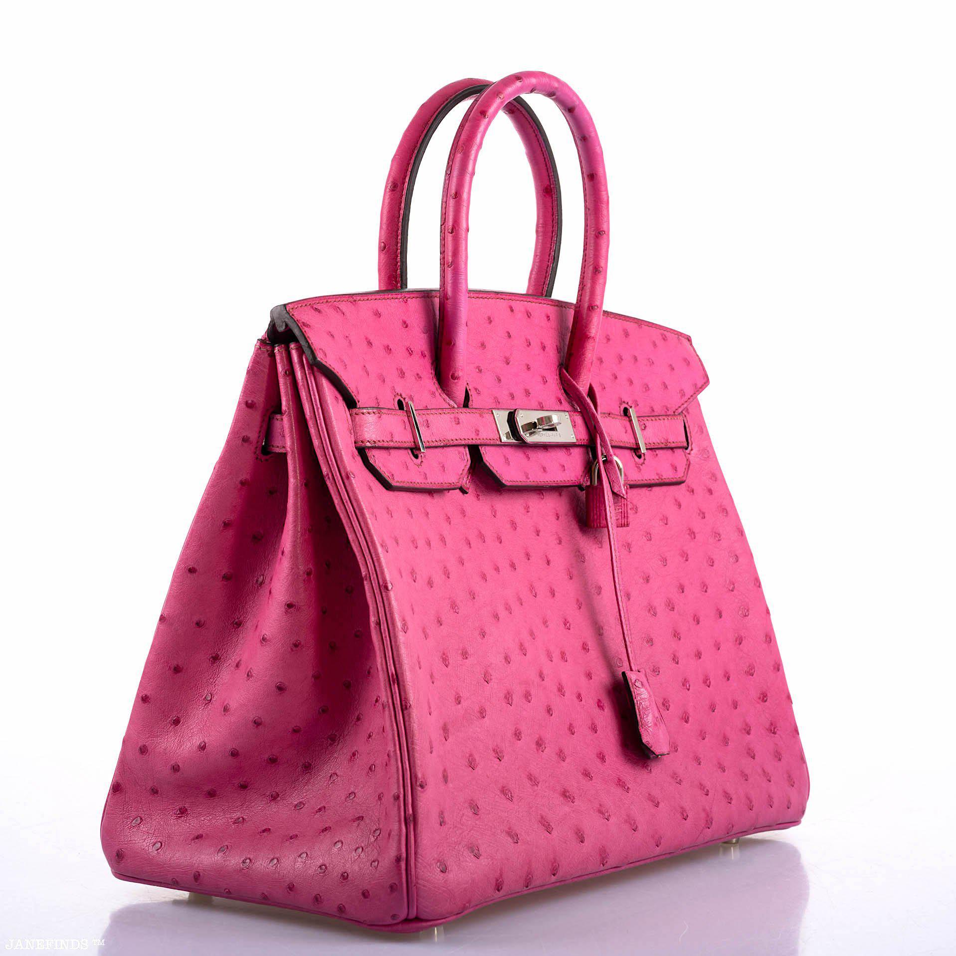 Hermès Birkin 35 Fuchsia Ostrich with Palladium Hardware