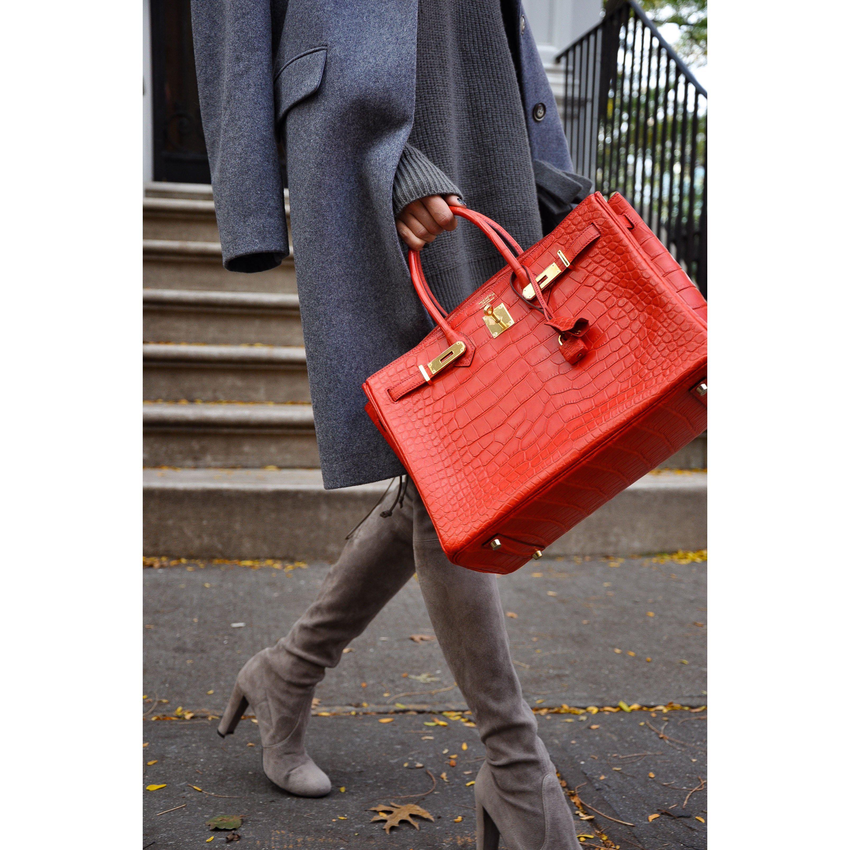 Hermès Birkin 35 Geranium Matte Alligator Gold Hardware