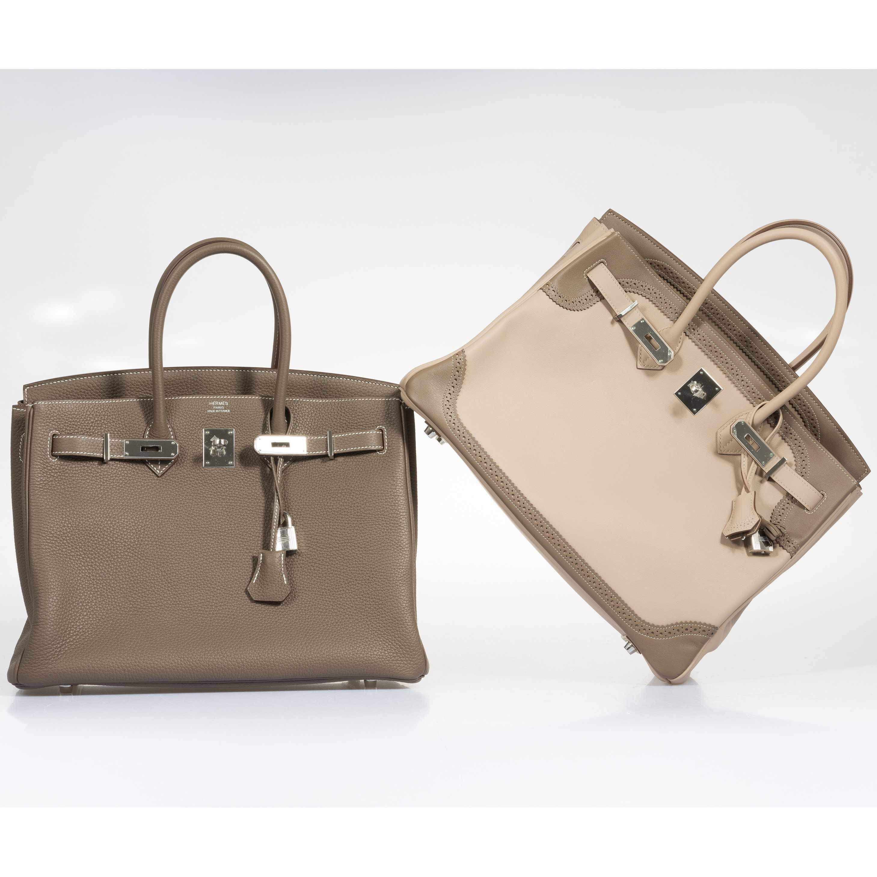 Hermès Birkin 35 Ghillies Argile Etoupe Swift Palladium Hardware