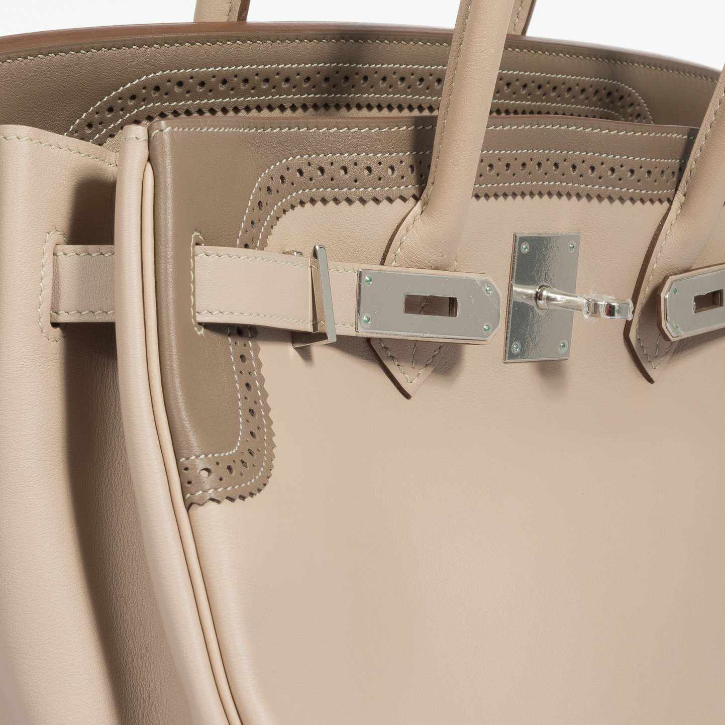 Hermès Birkin 35 Ghillies Argile Etoupe Swift Palladium Hardware