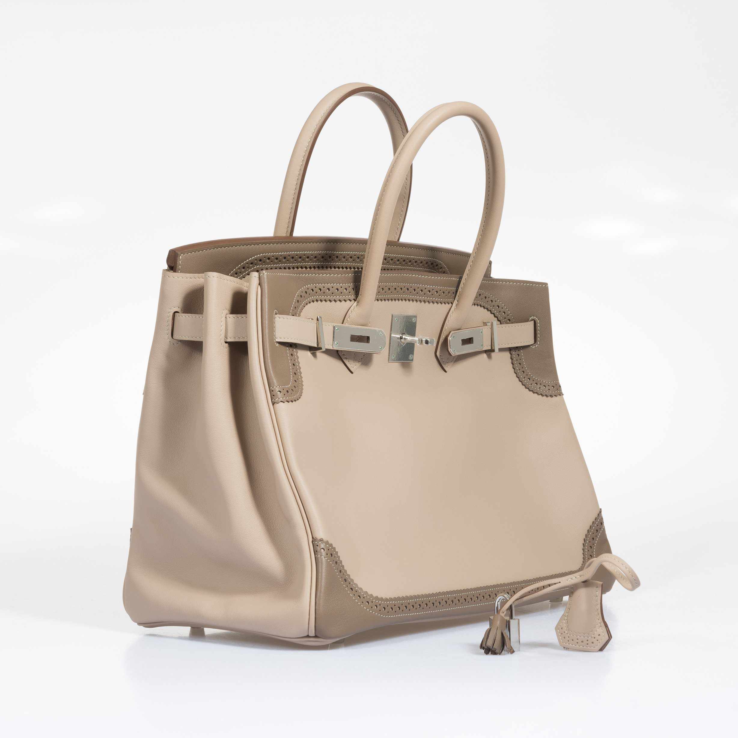 Hermès Birkin 35 Ghillies Argile Etoupe Swift Palladium Hardware