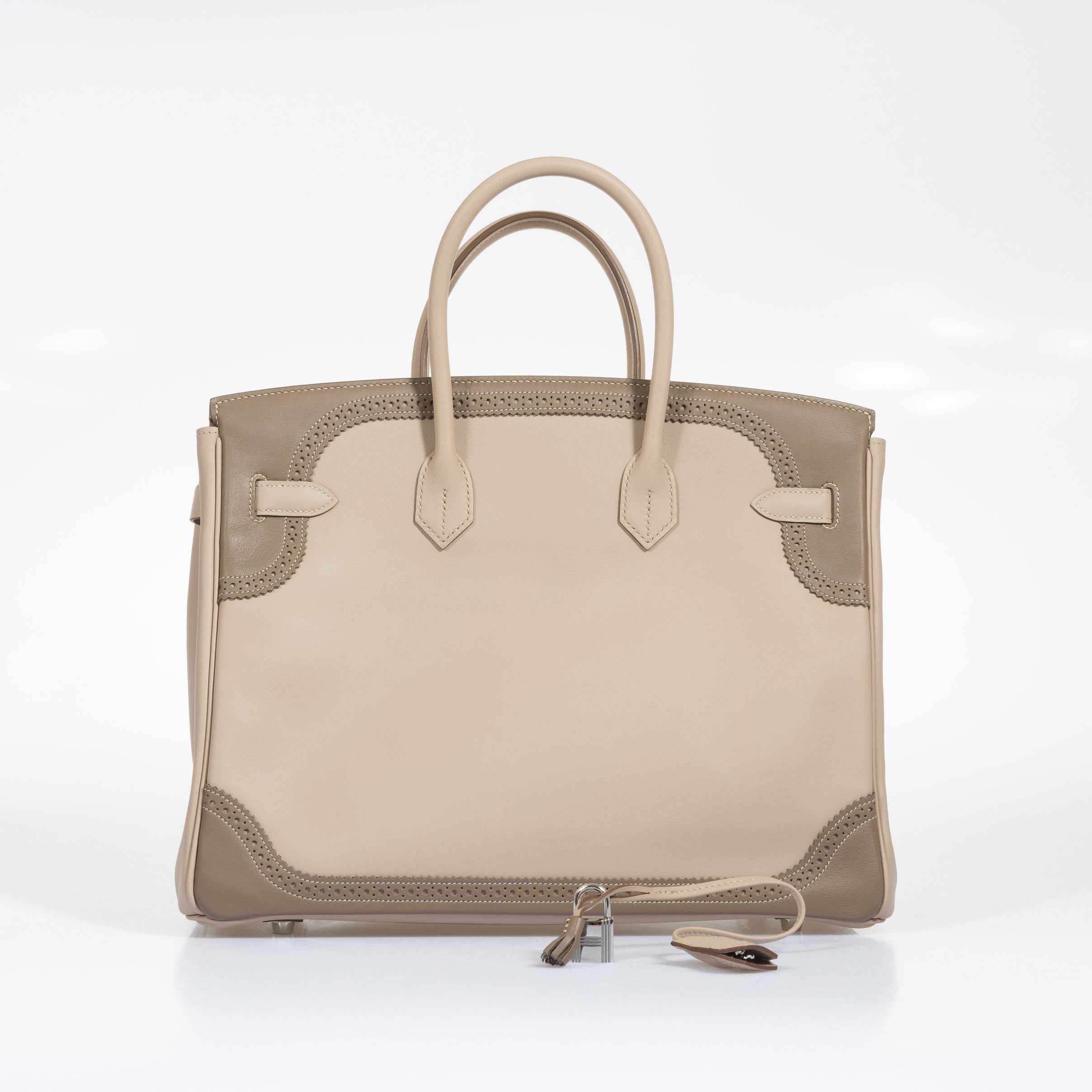 Hermès Birkin 35 Ghillies Argile Etoupe Swift Palladium Hardware