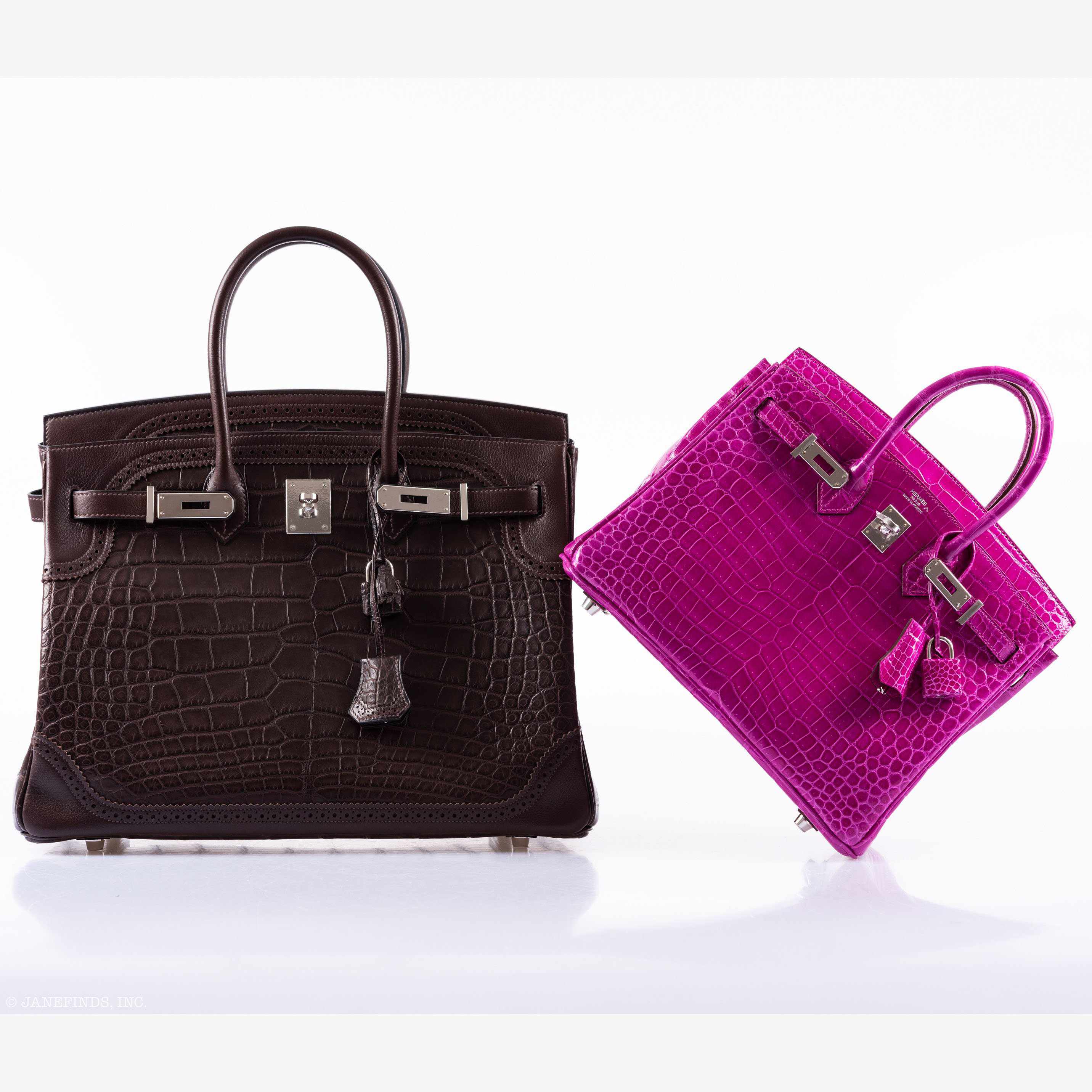 Hermès Birkin 35 Ghillies Matte Ébène Alligator Palladium Hardware