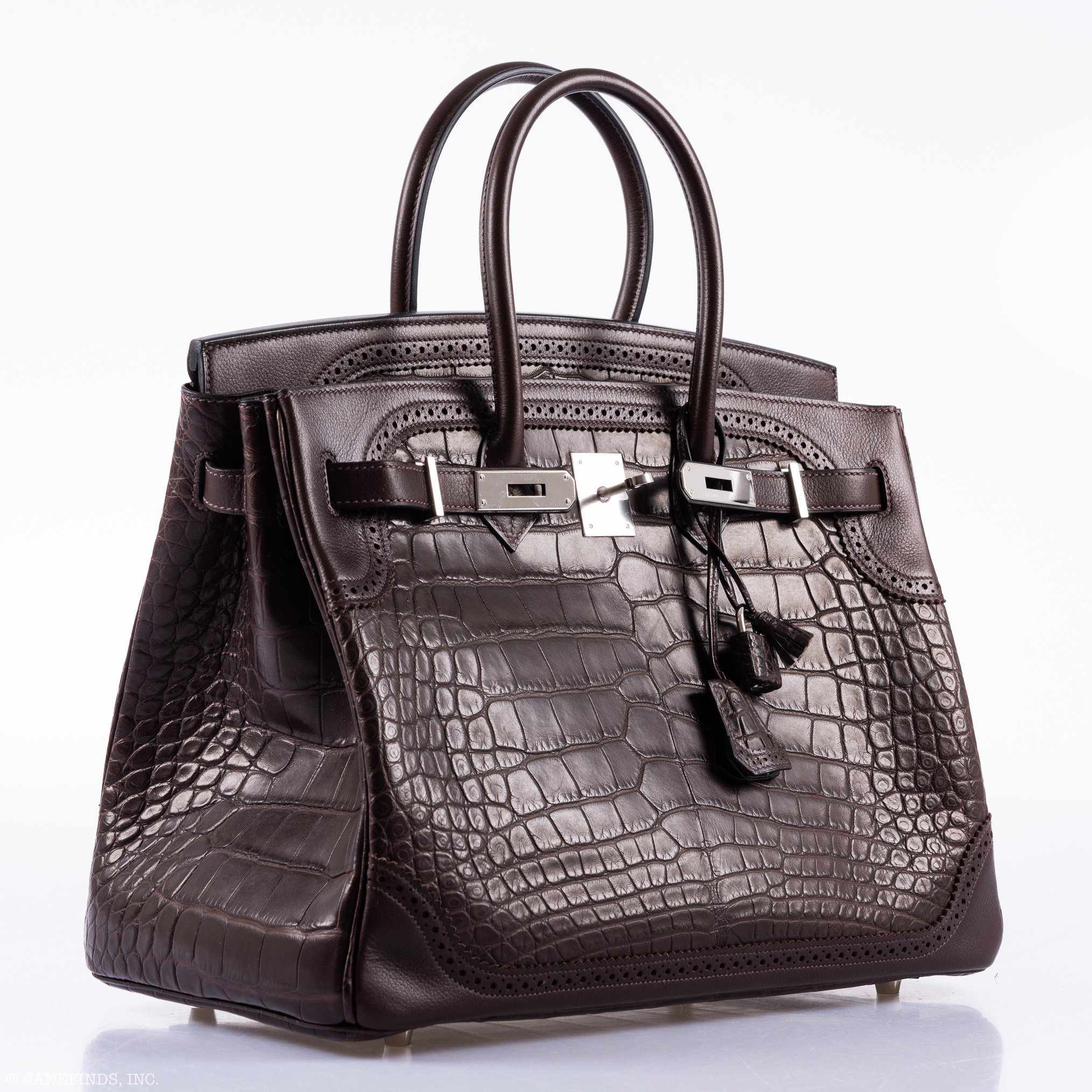 Hermès Birkin 35 Ghillies Matte Ébène Alligator Palladium Hardware