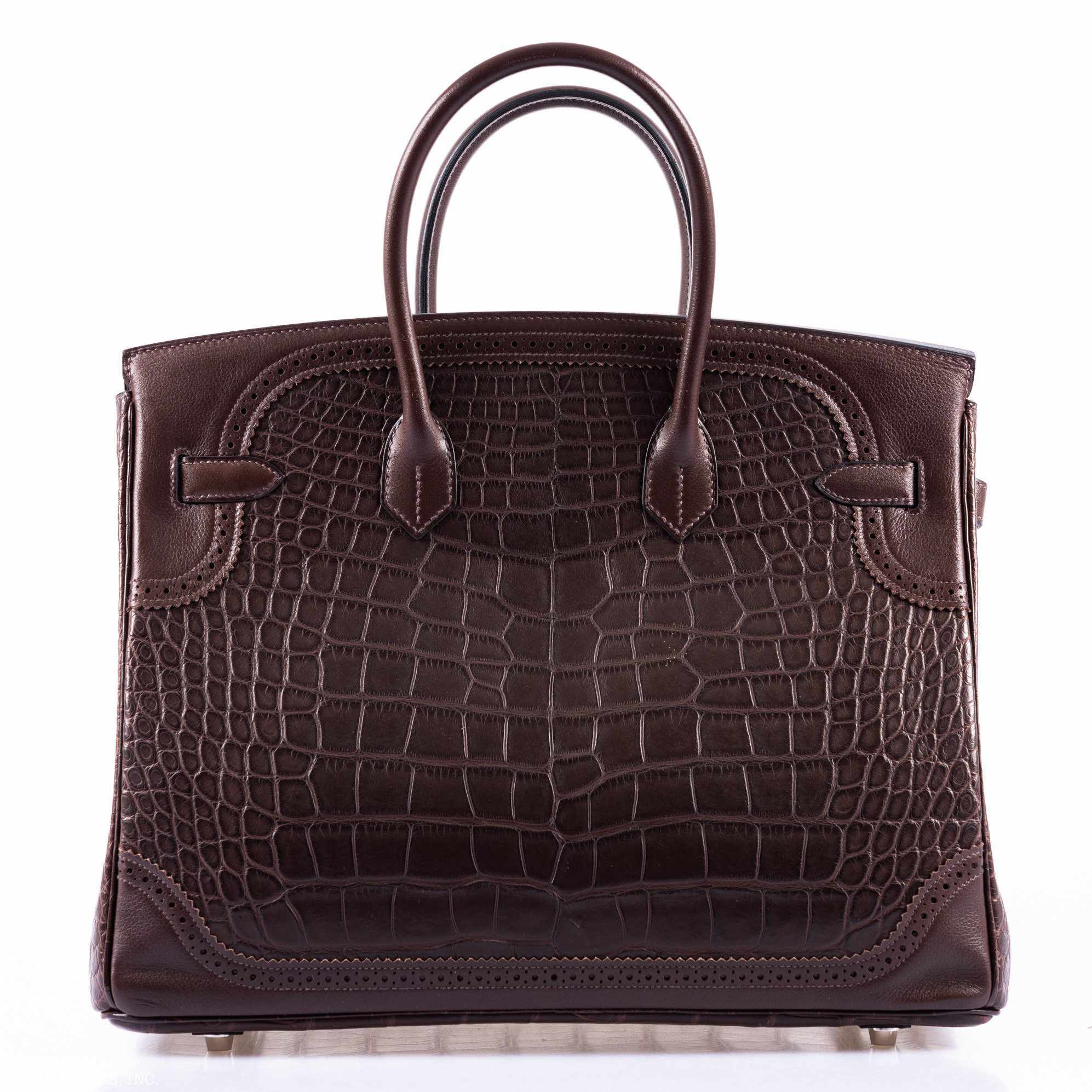 Hermès Birkin 35 Ghillies Matte Ébène Alligator Palladium Hardware