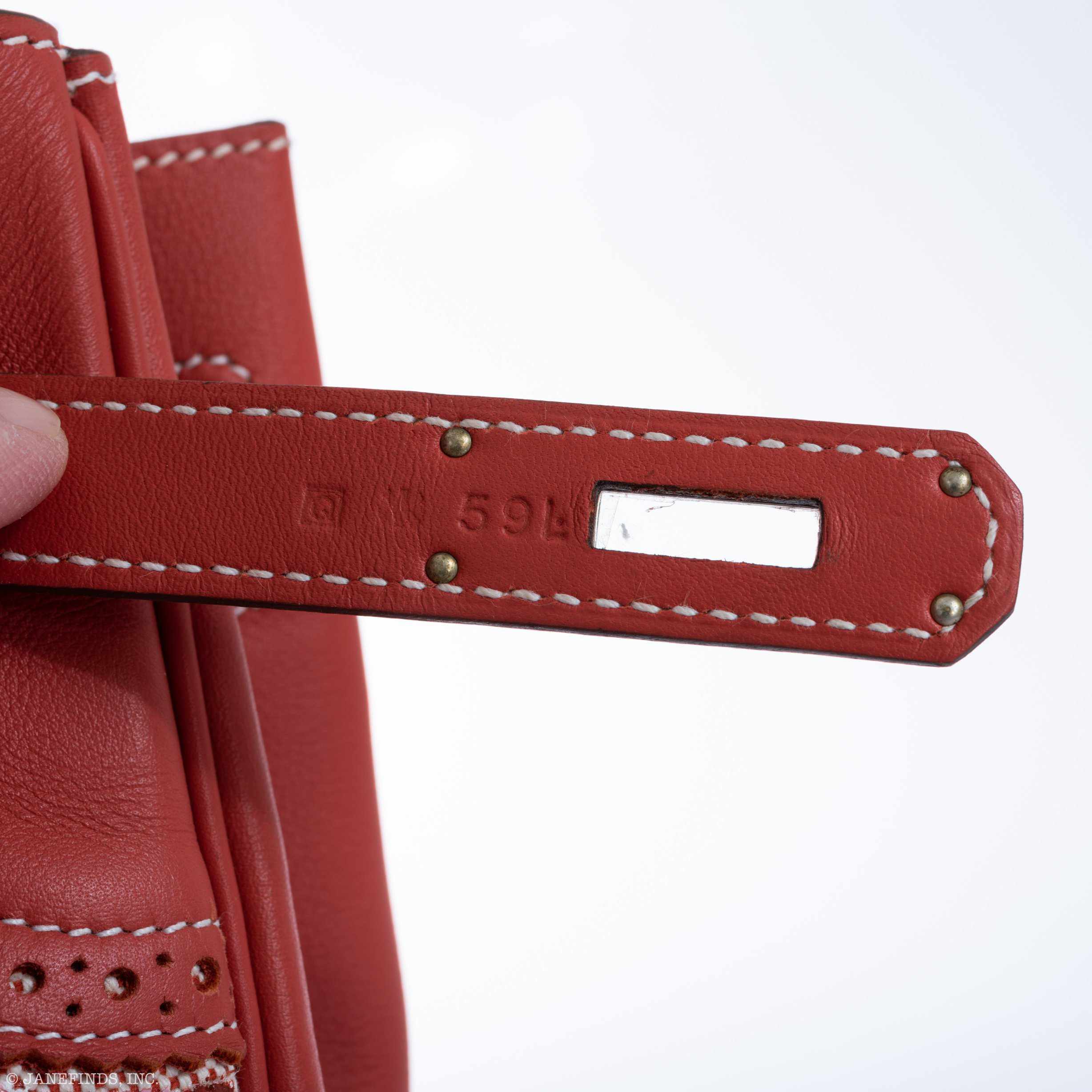 Hermès Birkin 35 Ghillies Sanguine Swift Toile "Cowgirl Camo" * JaneFinds Custom Shop