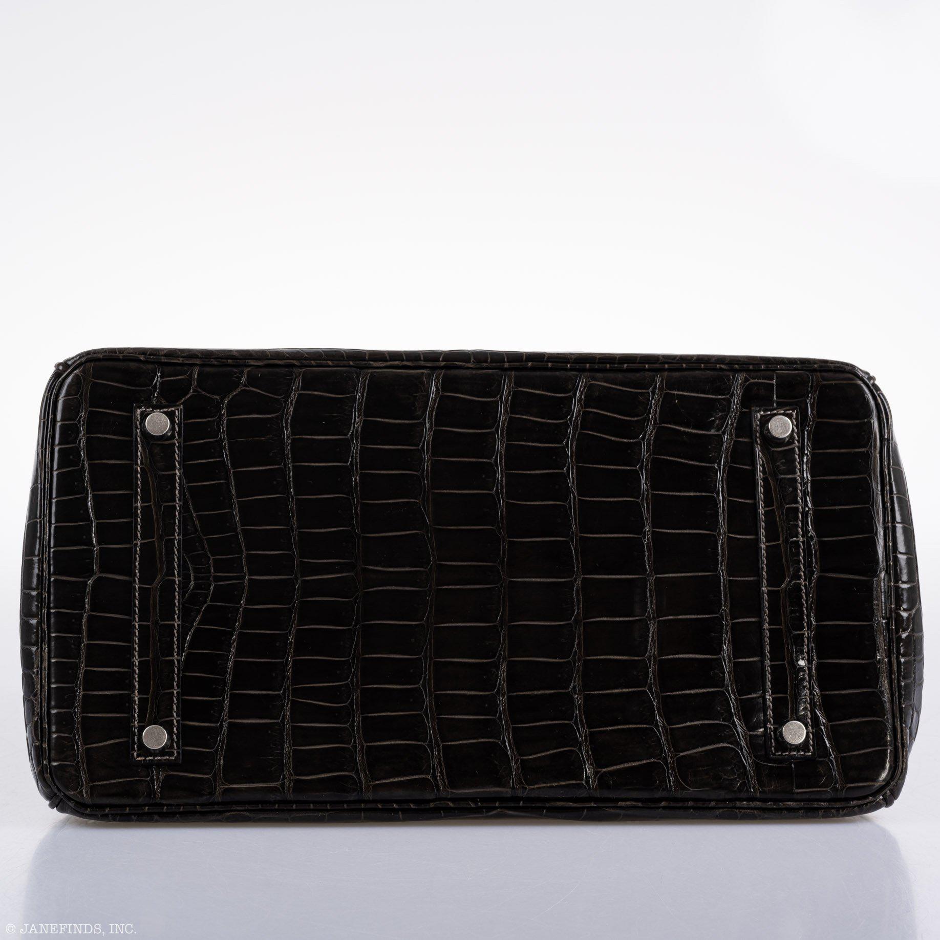 Hermès Birkin 35 Graphite Porosus Crocodile with Palladium Hardware