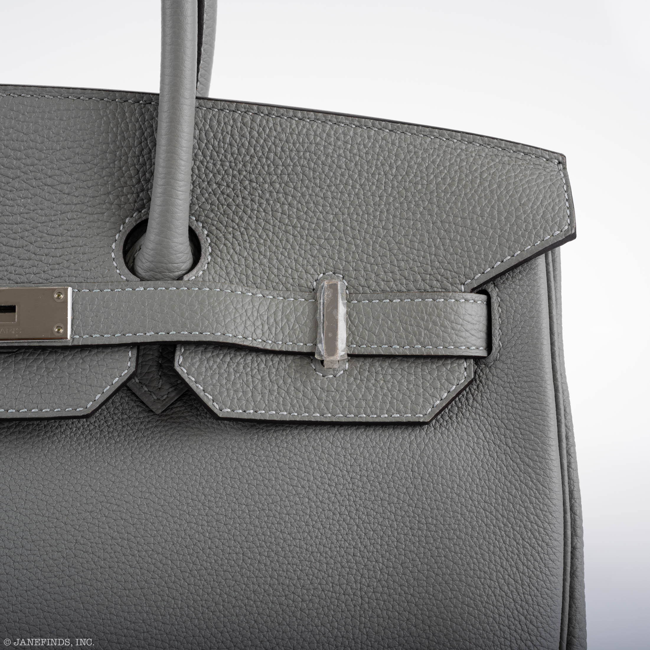 Hermès Birkin 35 Gris Mouette Verso Blue Agate Togo Palladium Hardware - 2016, X