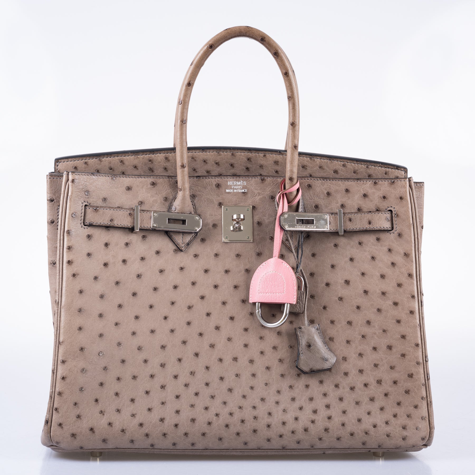 Hermès Birkin 35 Gris Tourterelle Ostrich Palladium Hardware