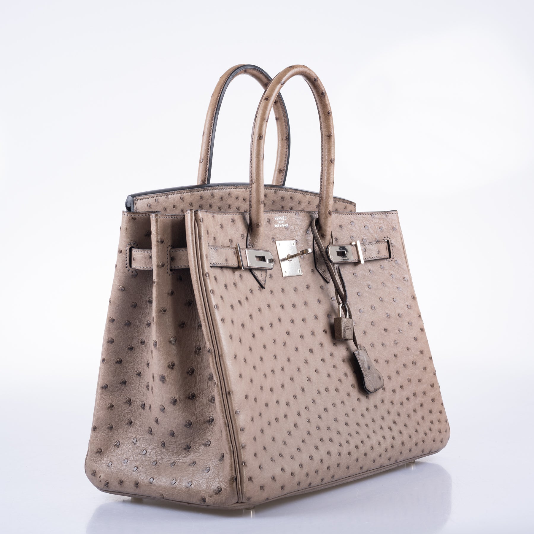 Hermès Birkin 35 Gris Tourterelle Ostrich Palladium Hardware