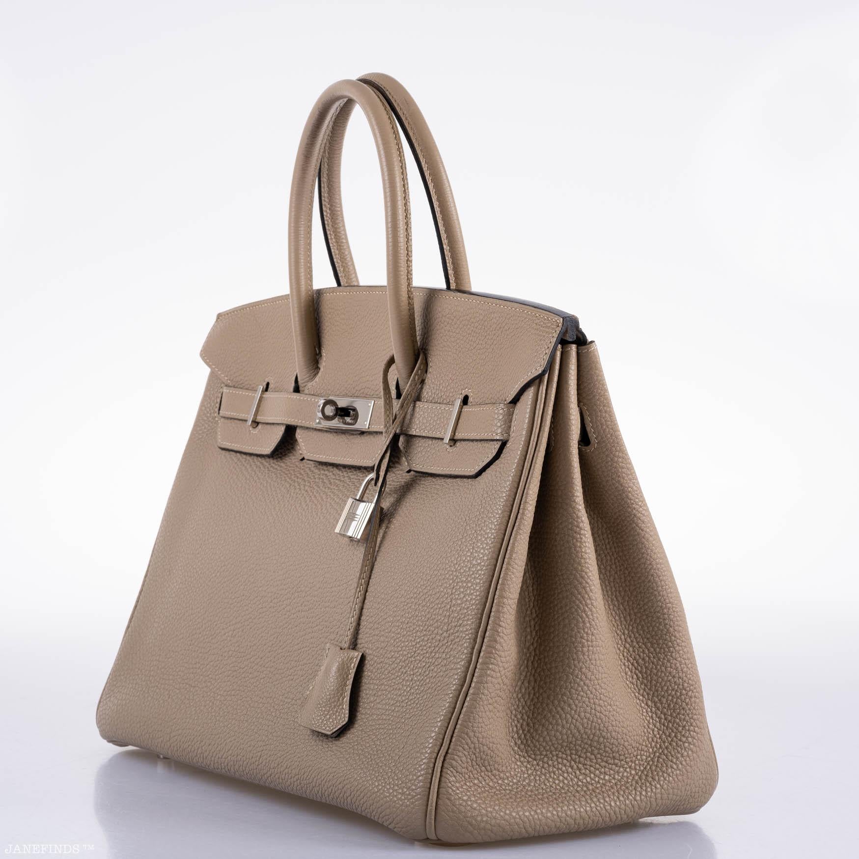 Hermès Birkin 35 Gris Tourterelle Togo with Palladium Hardware - 2009, M Square