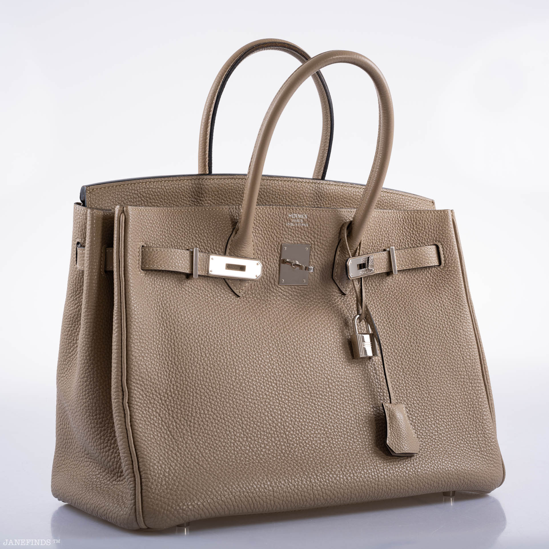 Hermès Birkin 35 Gris Tourterelle Togo with Palladium Hardware - 2009, M Square