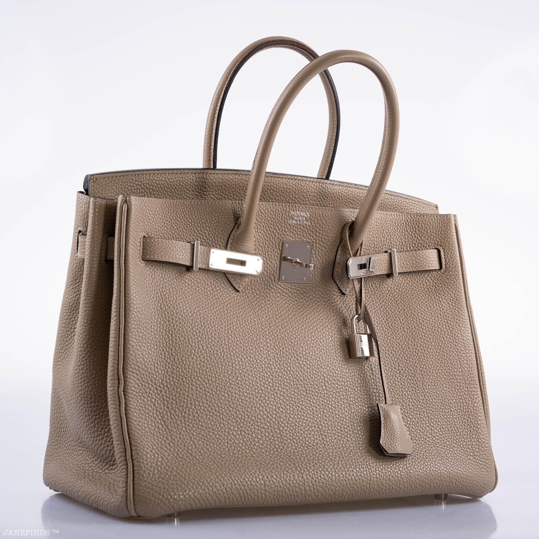 Hermès Birkin 35 Gris Tourterelle Togo with Palladium Hardware - 2009, M Square