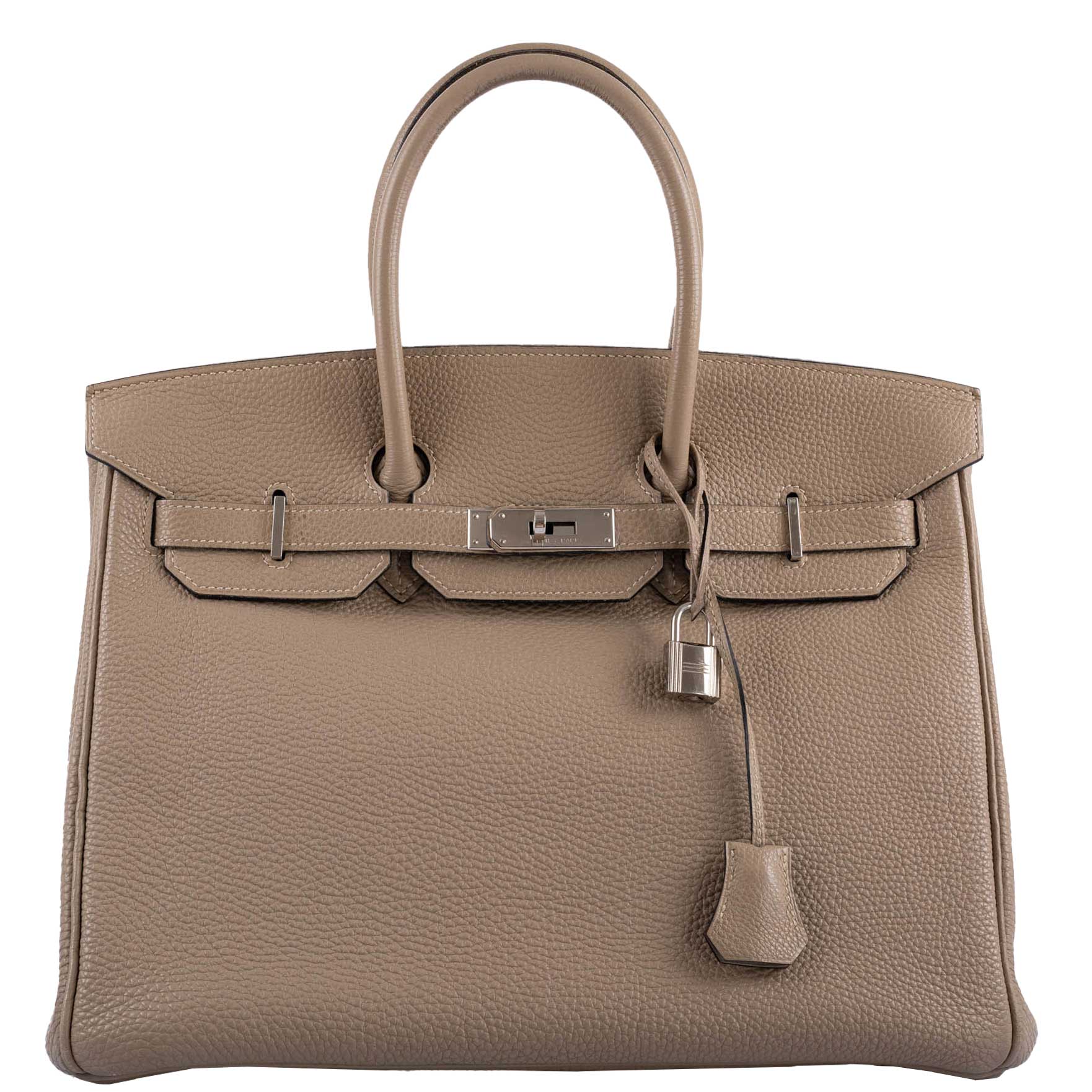 Hermes 35cm Gris Tourterelle Togo Leather Birkin Bag with