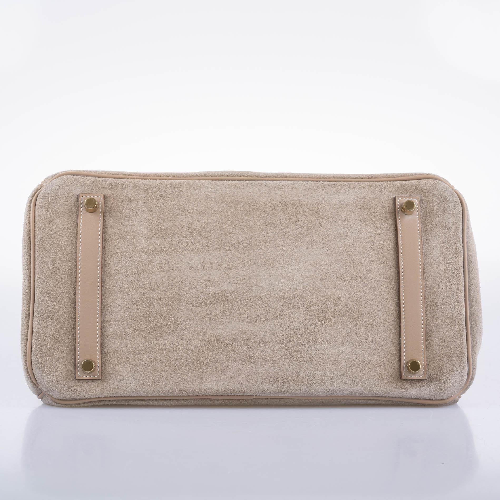 Hermès Birkin 35 "Grizzly" Limited Edition Argile Veau Doblis Suede Permabrass Hardware