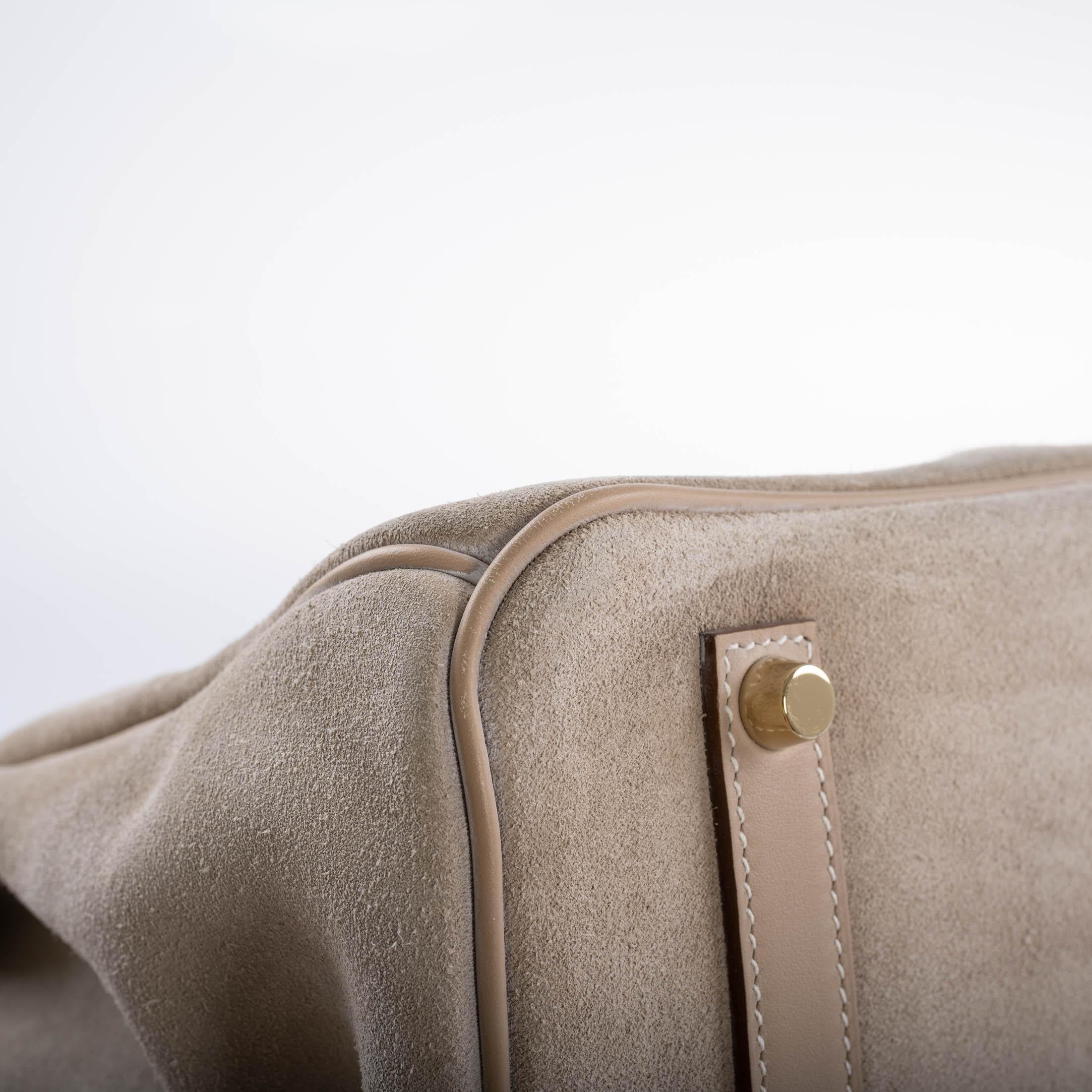 Hermès Birkin 35 "Grizzly" Limited Edition Argile Veau Doblis Suede Permabrass Hardware