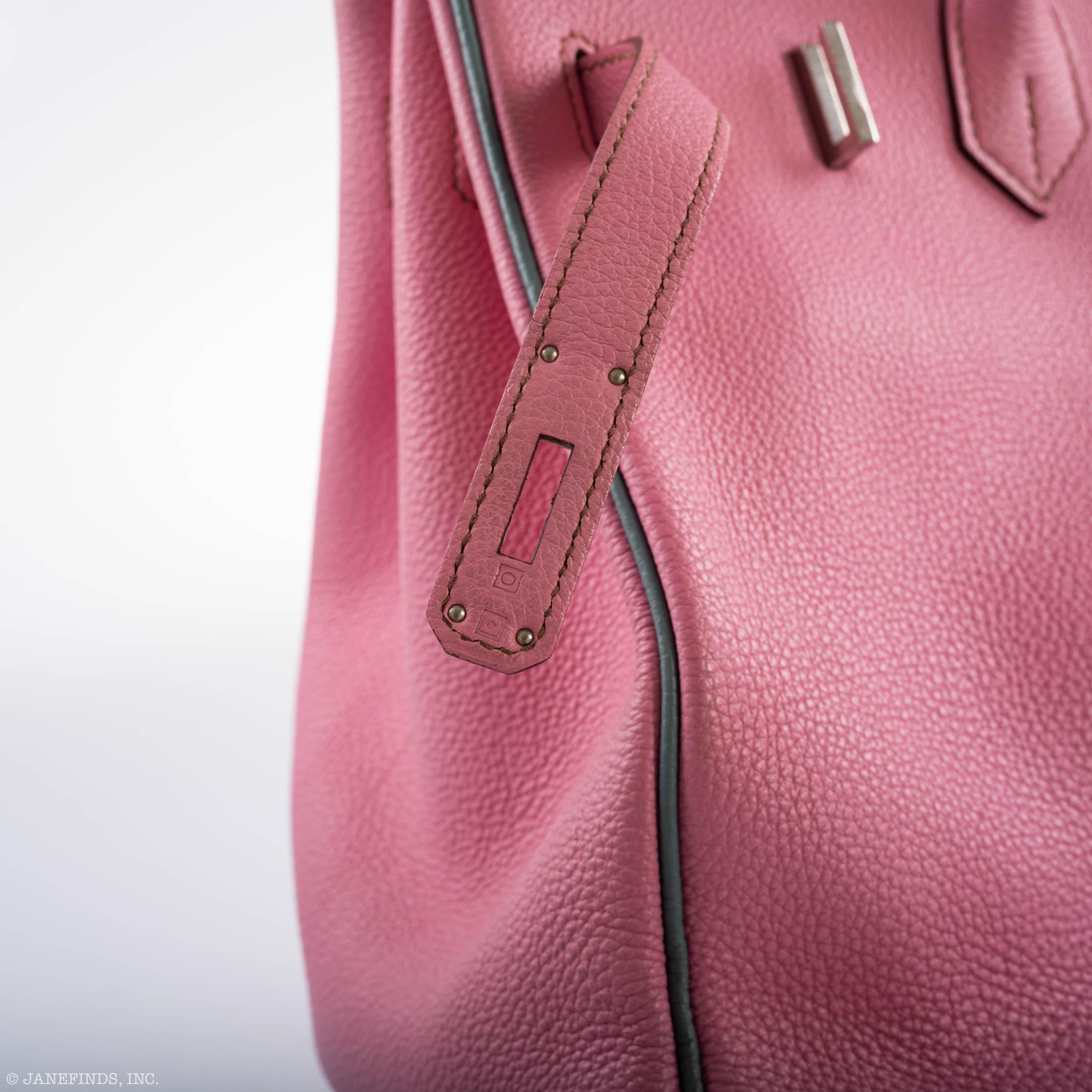 Hermès Birkin 35 HSS 5P Bubblegum Pink & Celeste Togo Palladium Hardware - 2011, Square O