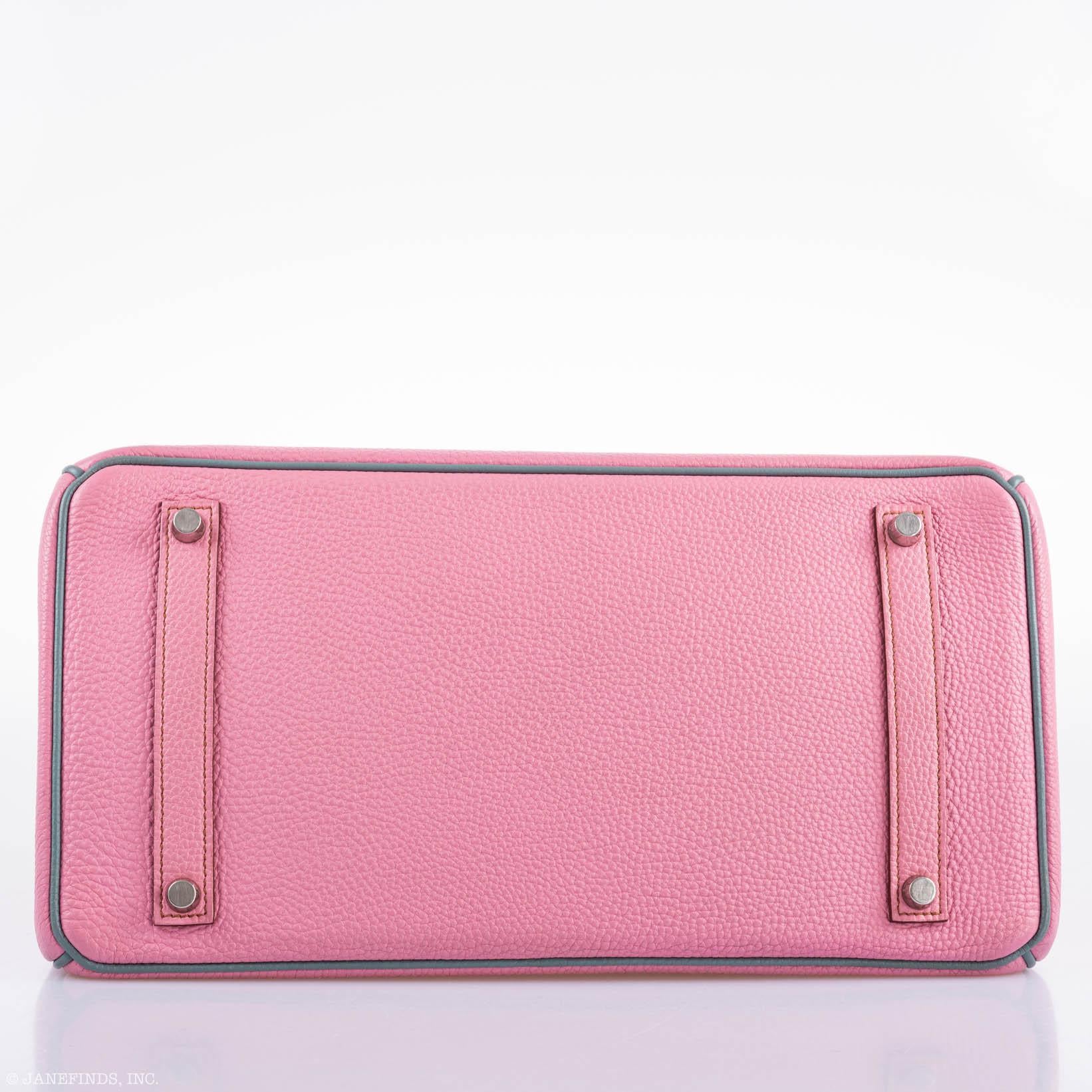 Hermès Birkin 35 HSS 5P Bubblegum Pink & Celeste Togo Palladium Hardware - 2011, Square O