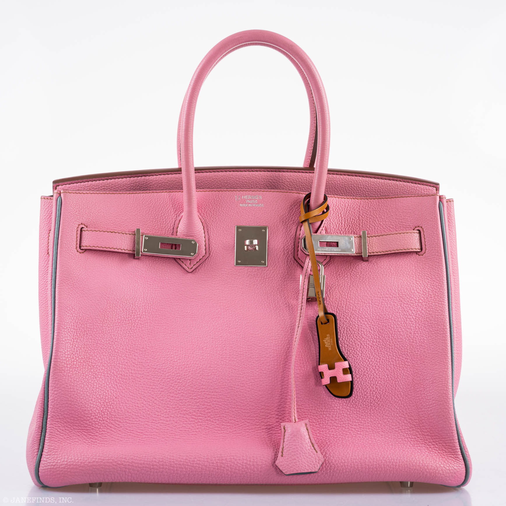 Hermès Birkin 35 HSS 5P Bubblegum Pink & Celeste Togo Palladium Hardware - 2011, Square O