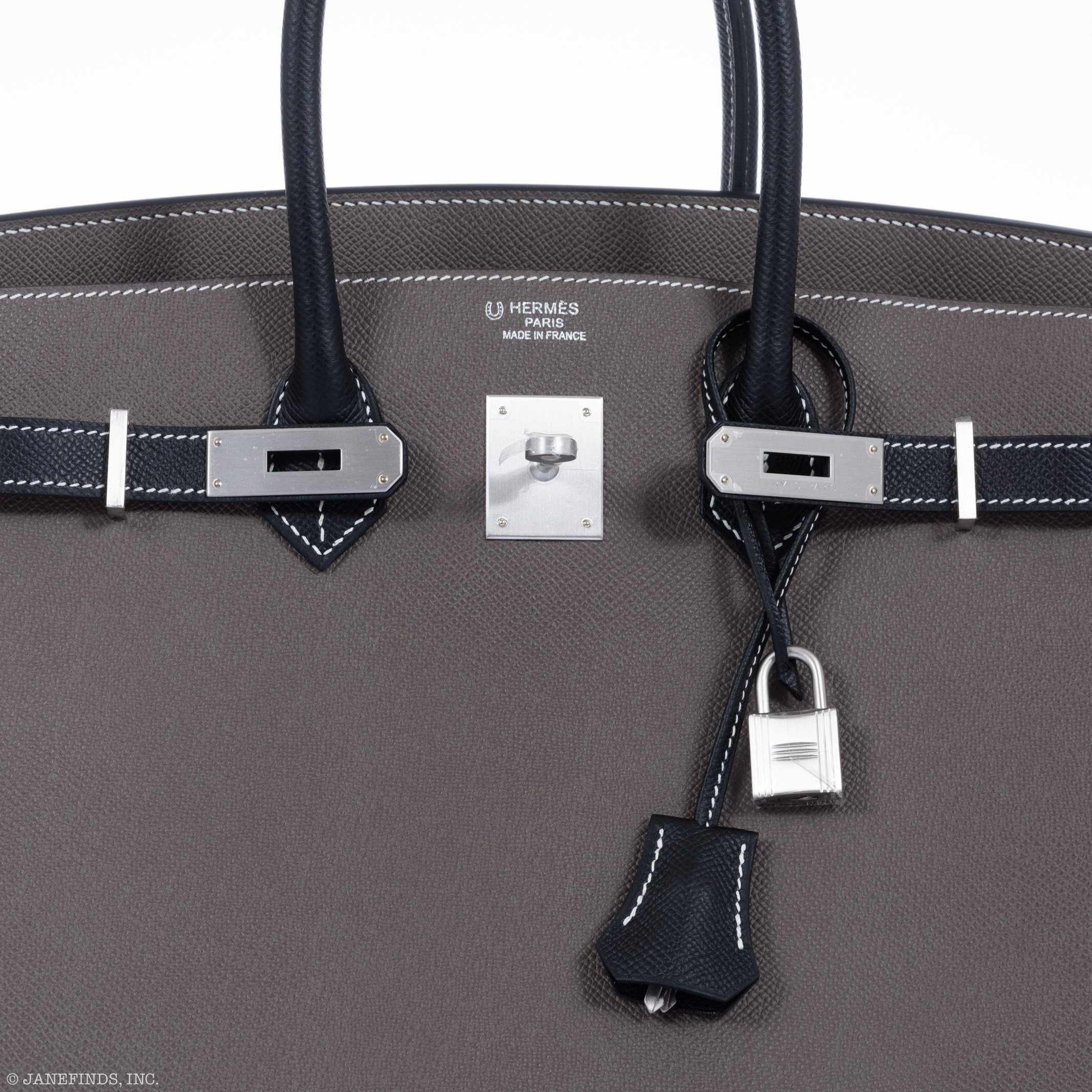 Hermès Birkin 35 HSS Bi-Color Etain & Black Epsom Brushed Palladium Hardware