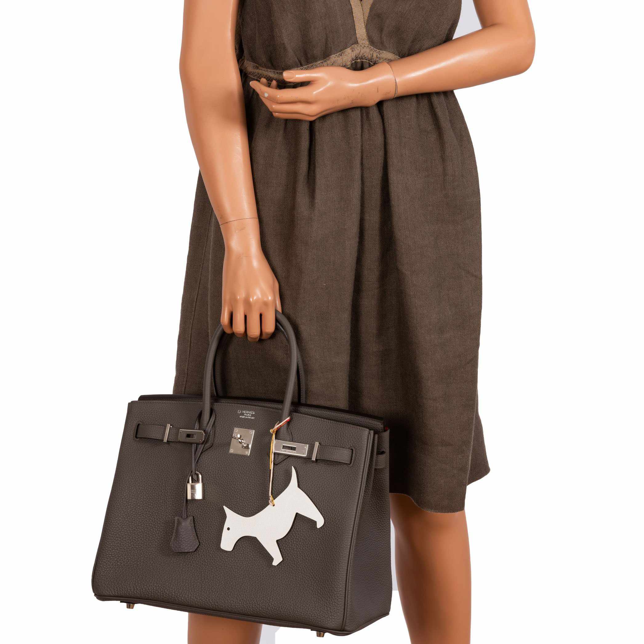 Hermès Birkin 35 HSS Bi-Color Etain & Rouge Vif Togo Palladium Hardware