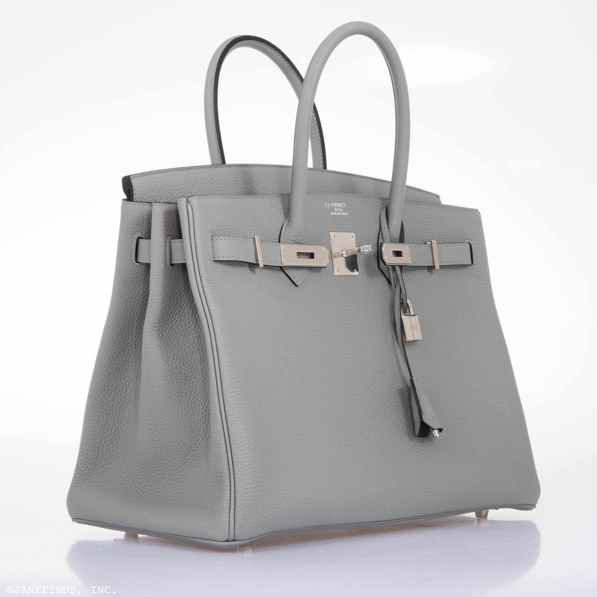 Hermès Birkin 35 HSS Bi-Color Gris Mouette & Vert Fonce Togo Palladium Hardware