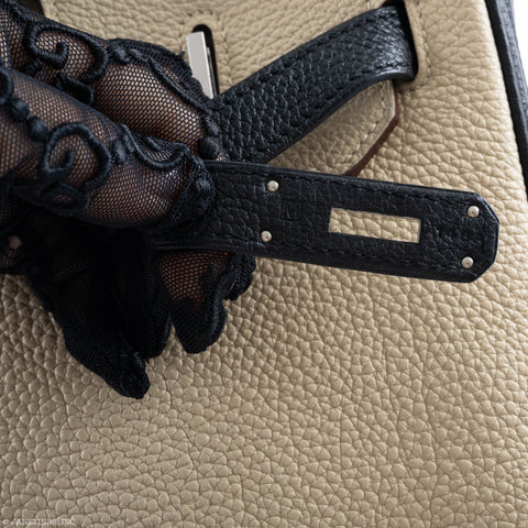 Hermès Birkin 35 HSS Black & Parchemin Togo Leather Palladium Hardware - 2009, M Square