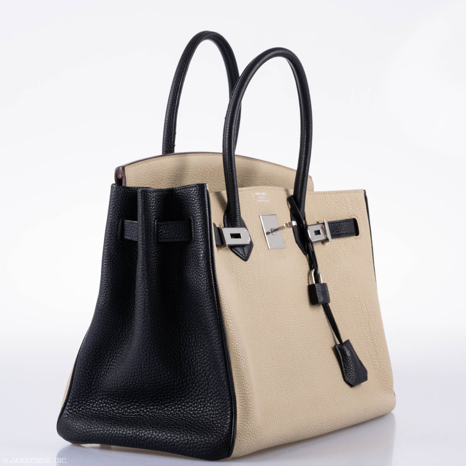 Hermès Birkin 35 HSS Black & Parchemin Togo Leather Palladium Hardware - 2009, M Square